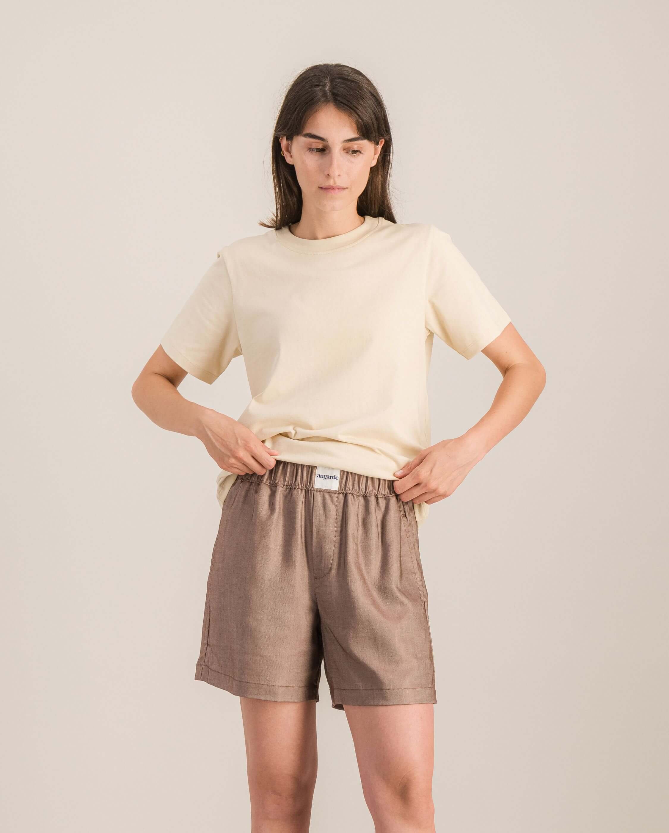Short women's pajama, chocolate ANGARDE Brown