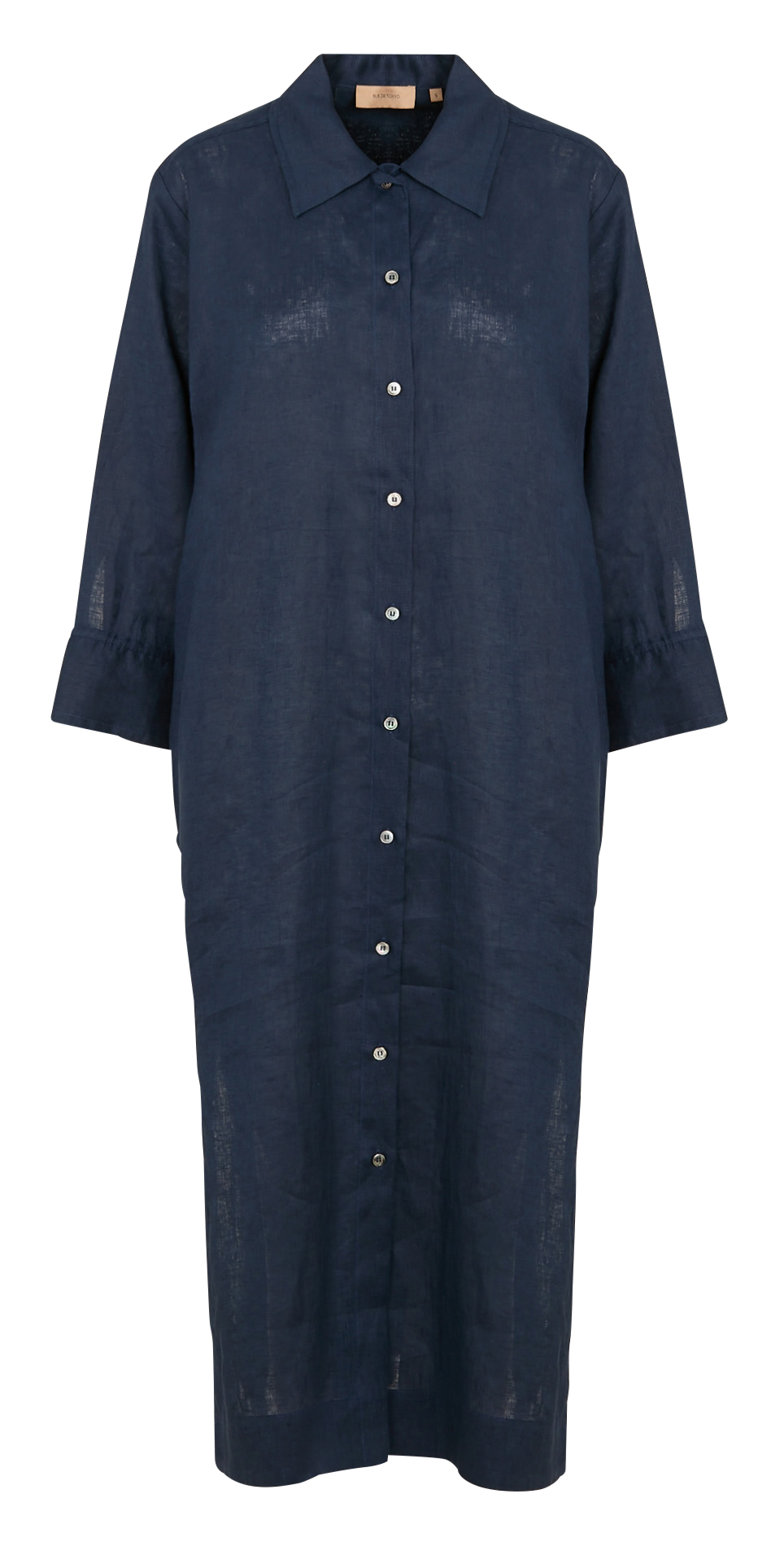 Wijde, linnen overhemdjurk RUE DE TOKYO Blauw
