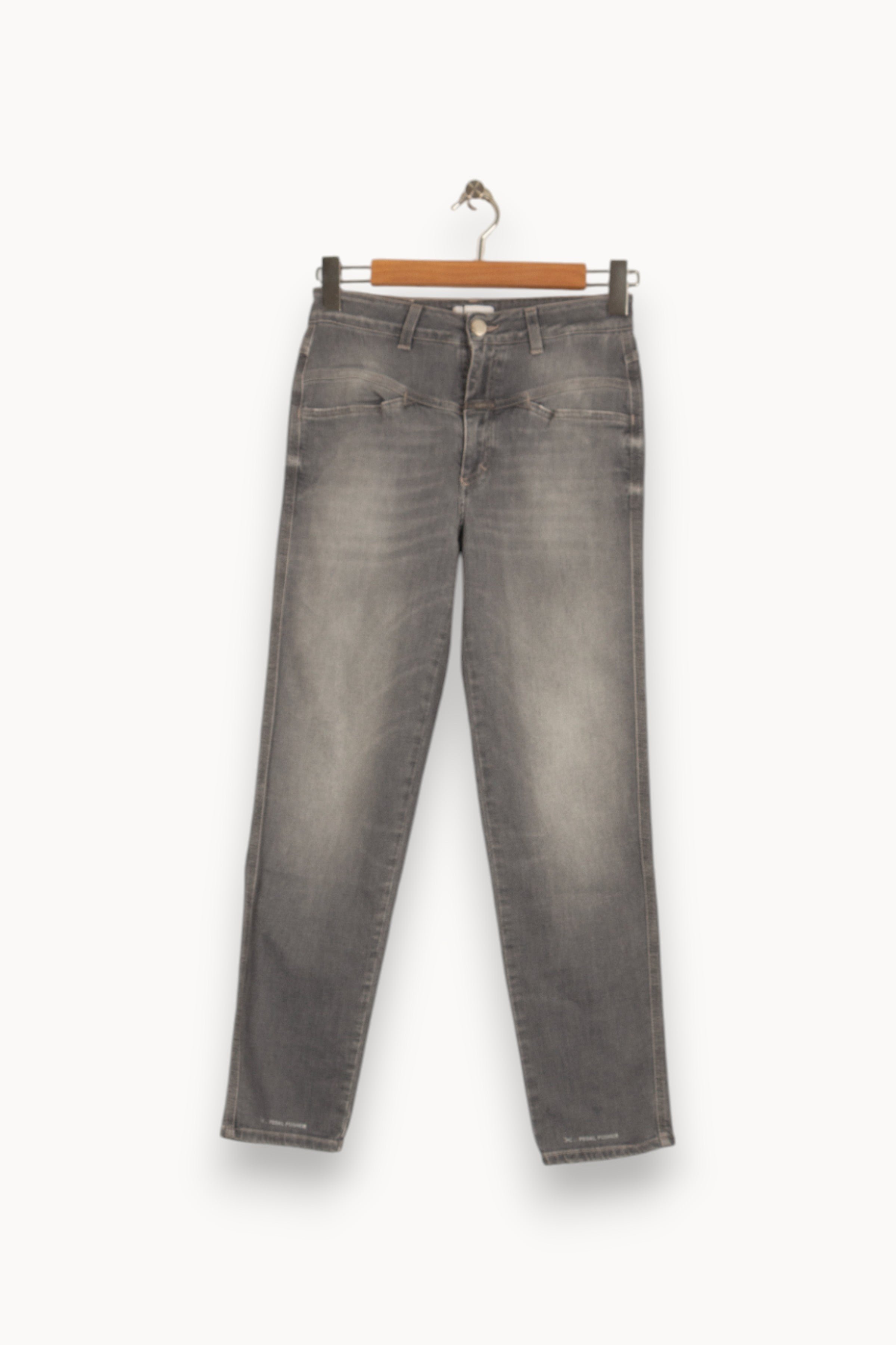 Cropped slim jeans with studs CLOSED - Seconde Main Grey
