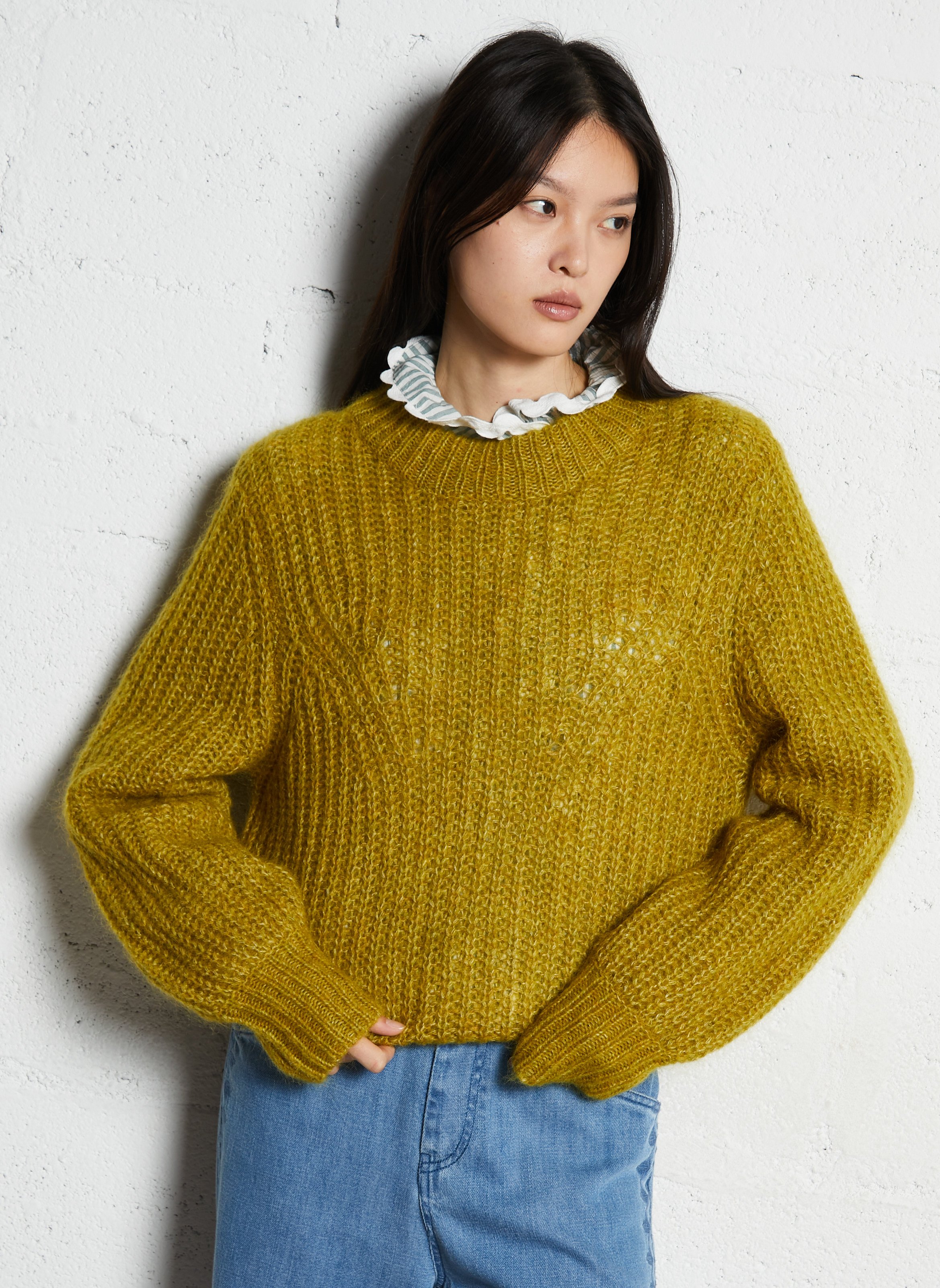 Pull droit en maille tricotée LOUISE MISHA Vert