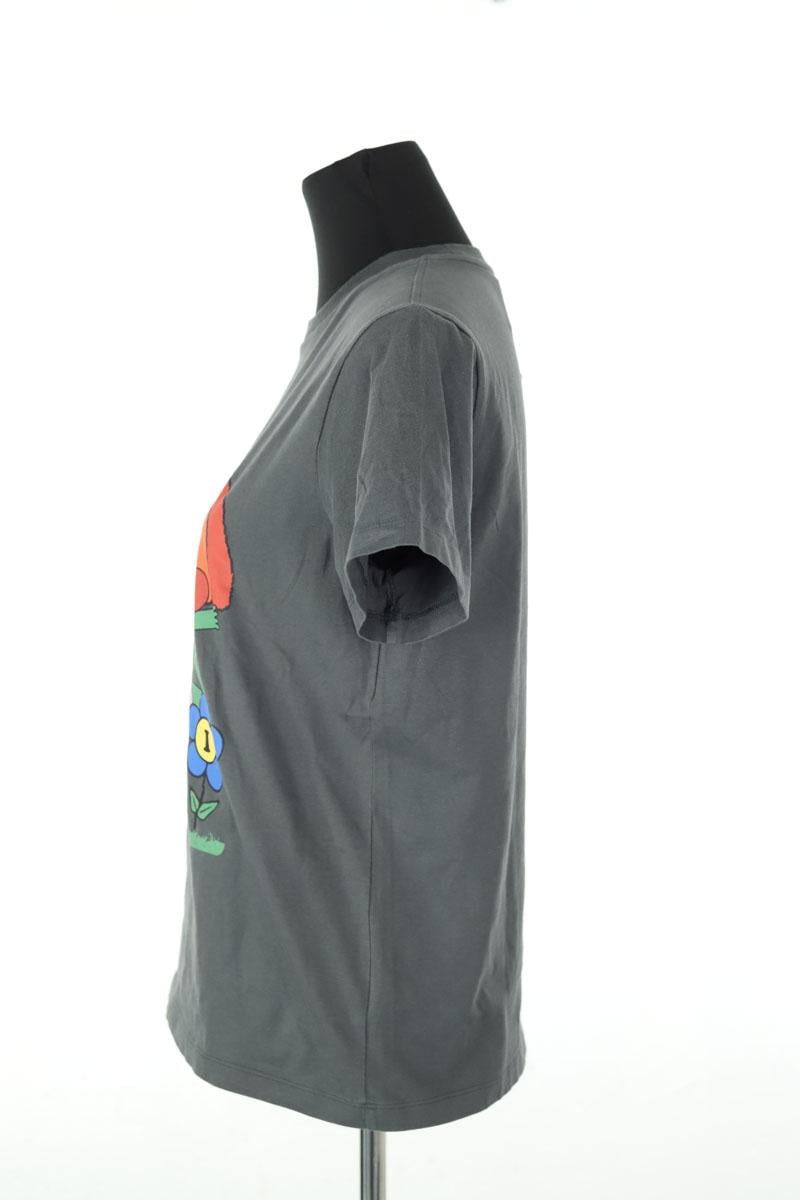 Cotton T-shirt GANNI - Seconde Main Khaki