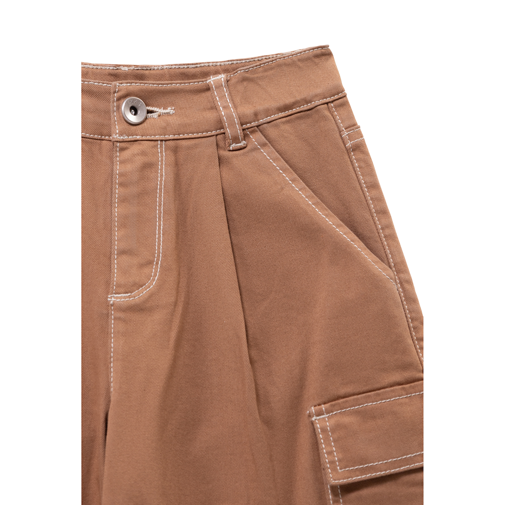 Jean large en coton mélangé IKKS JUNIOR Marron