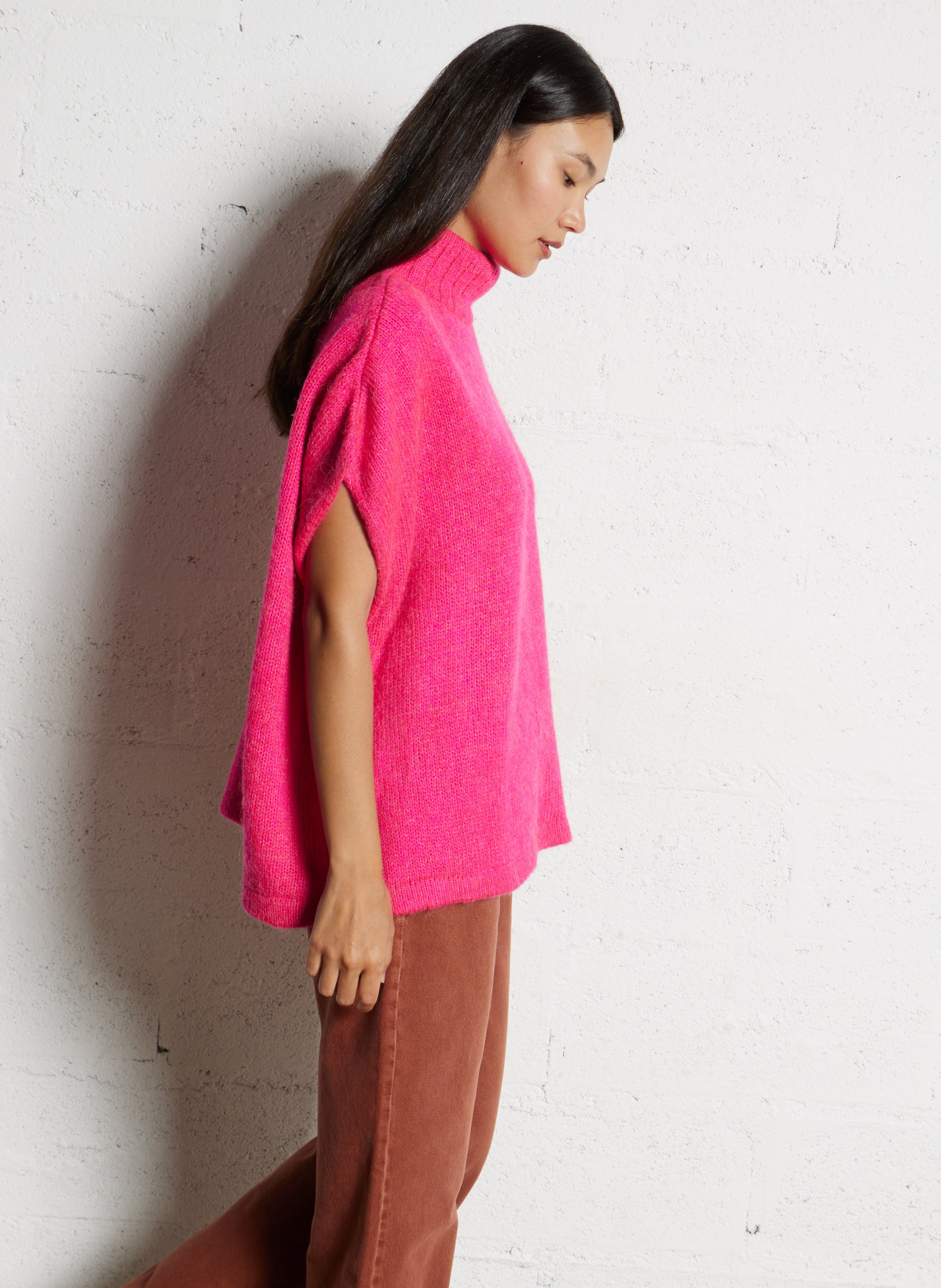 Mouwloze oversized trui ONE STEP Roze