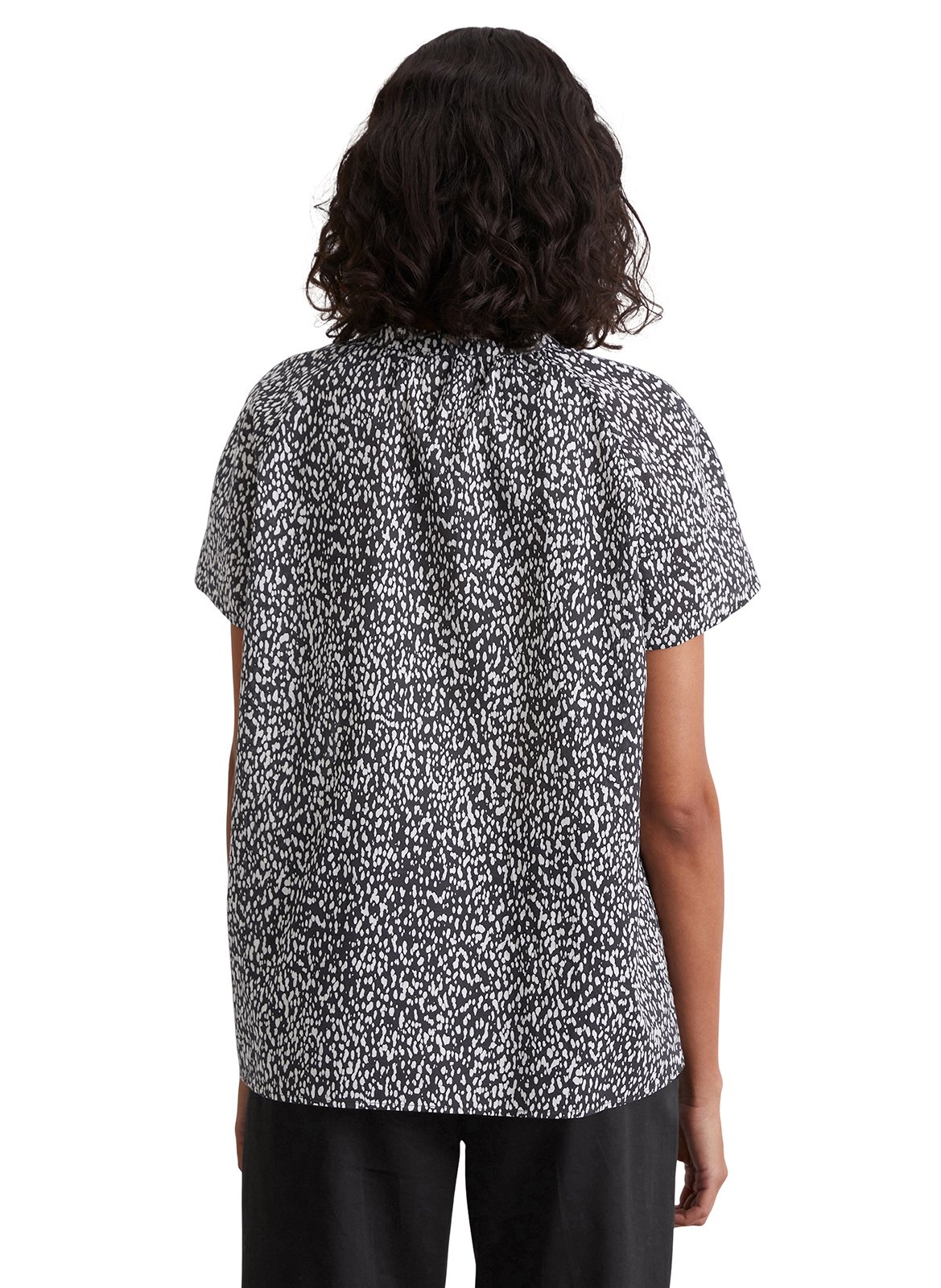 Blusa de algodón con cuello de pico MARC O'POLO Multicolor