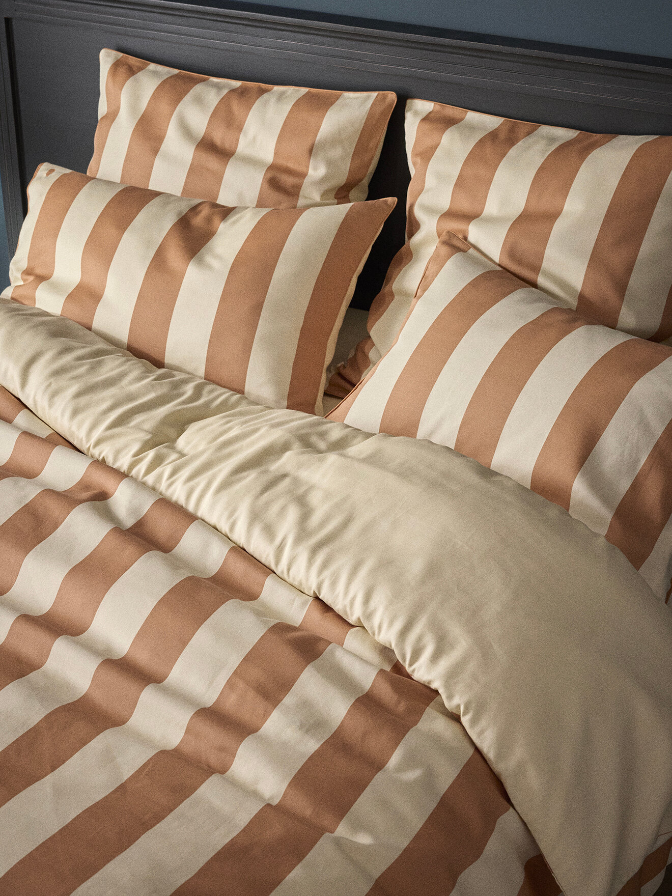 Cotton satin duvet cover "anouk" CYRILLUS Brown