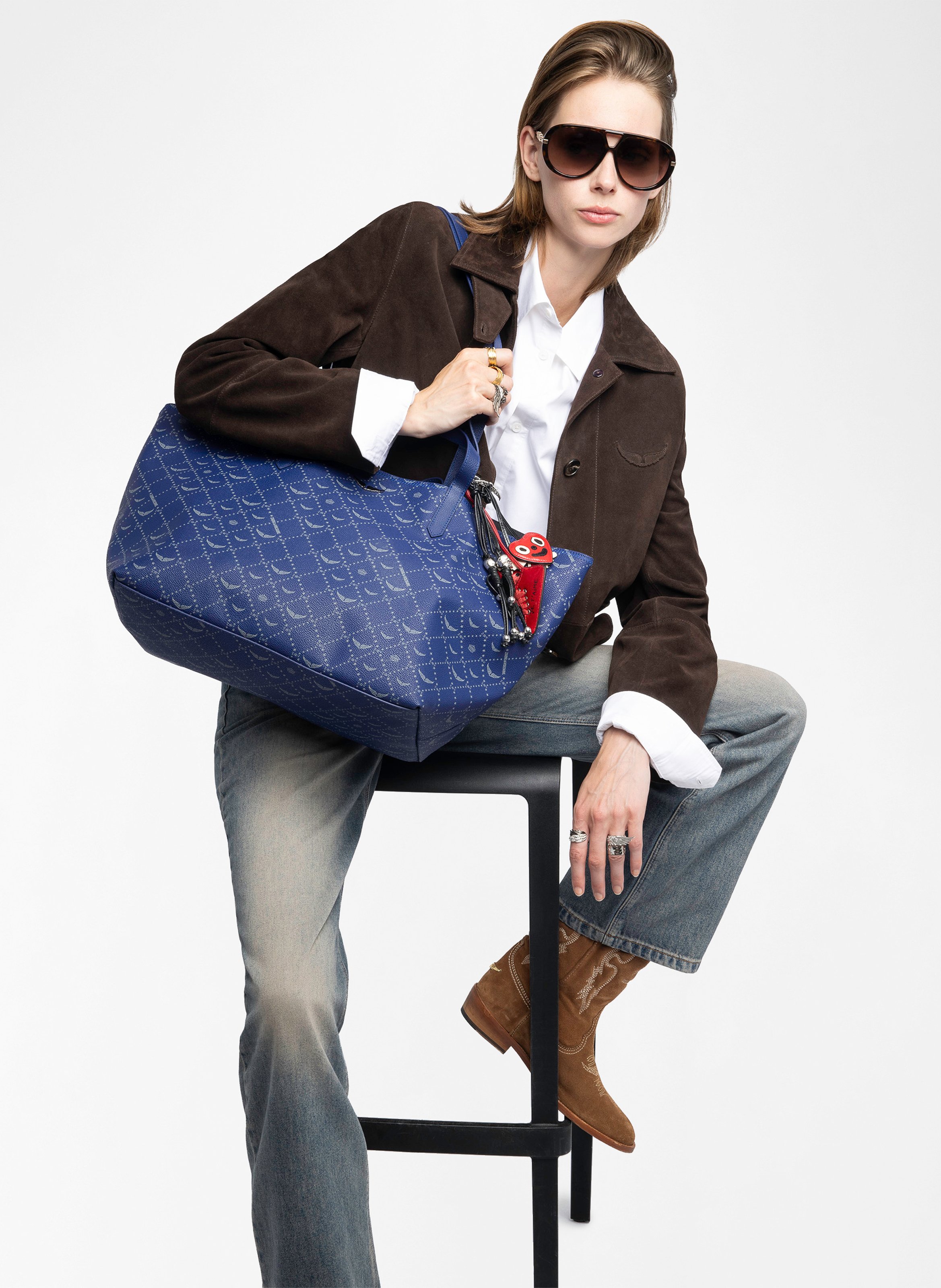 Shopper tas met print ZADIG&VOLTAIRE Blauw