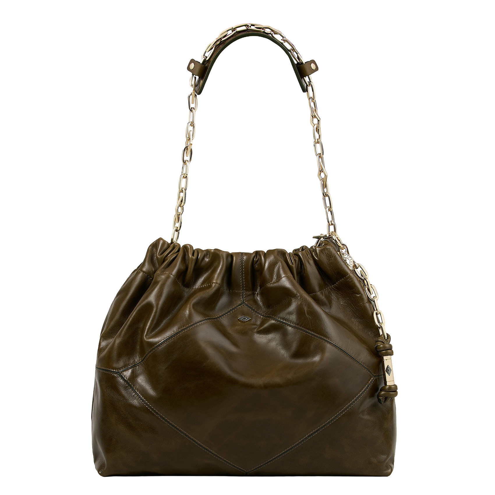 Sac porté épaule en cuir BA&SH Kaki