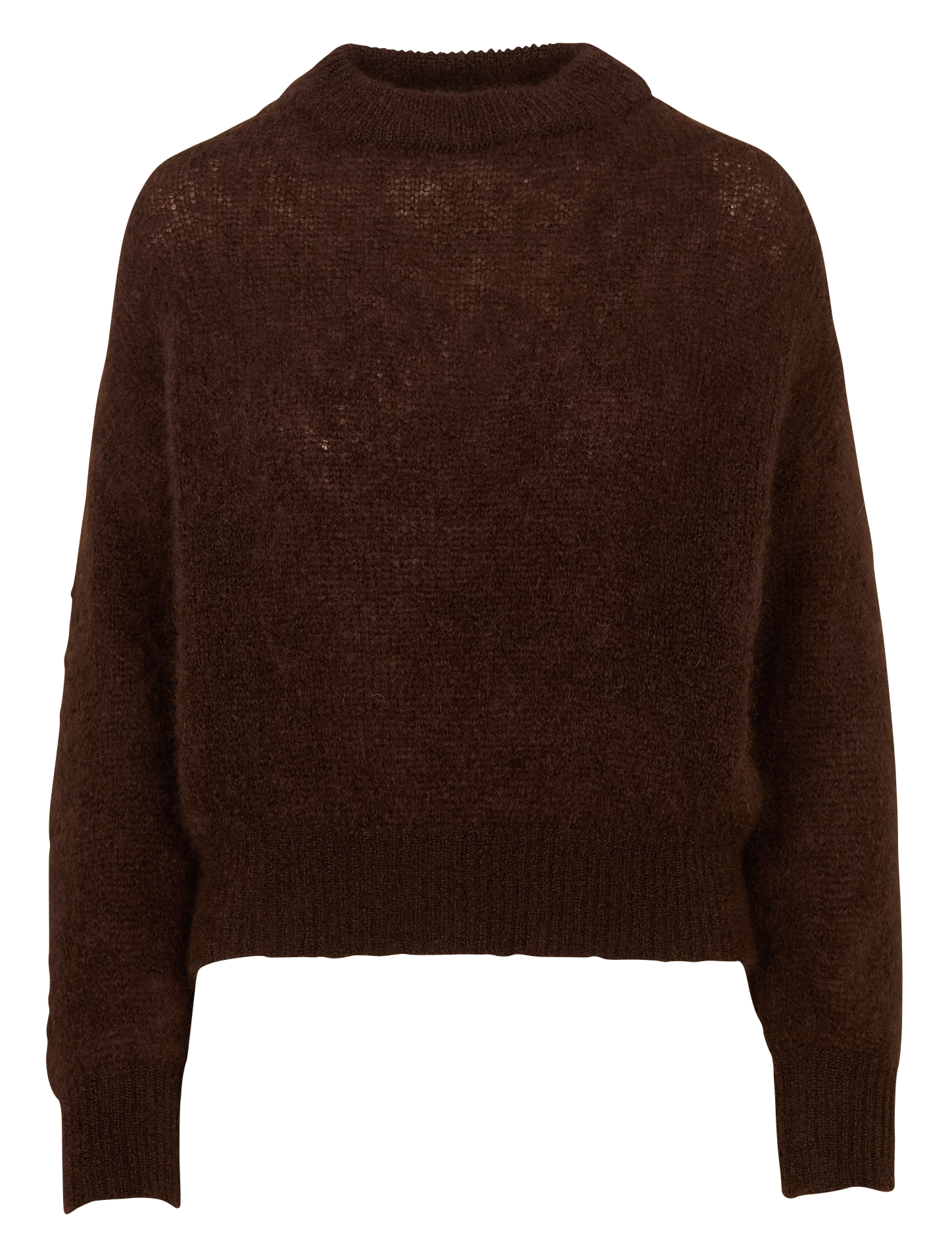 Pull col rond en laine mélangée SURPRISE Marron