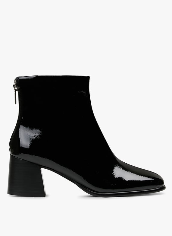 Patent leather heeled ankle boots | Black by SCHMOOVE Patent leather heeled ankle boots Black
