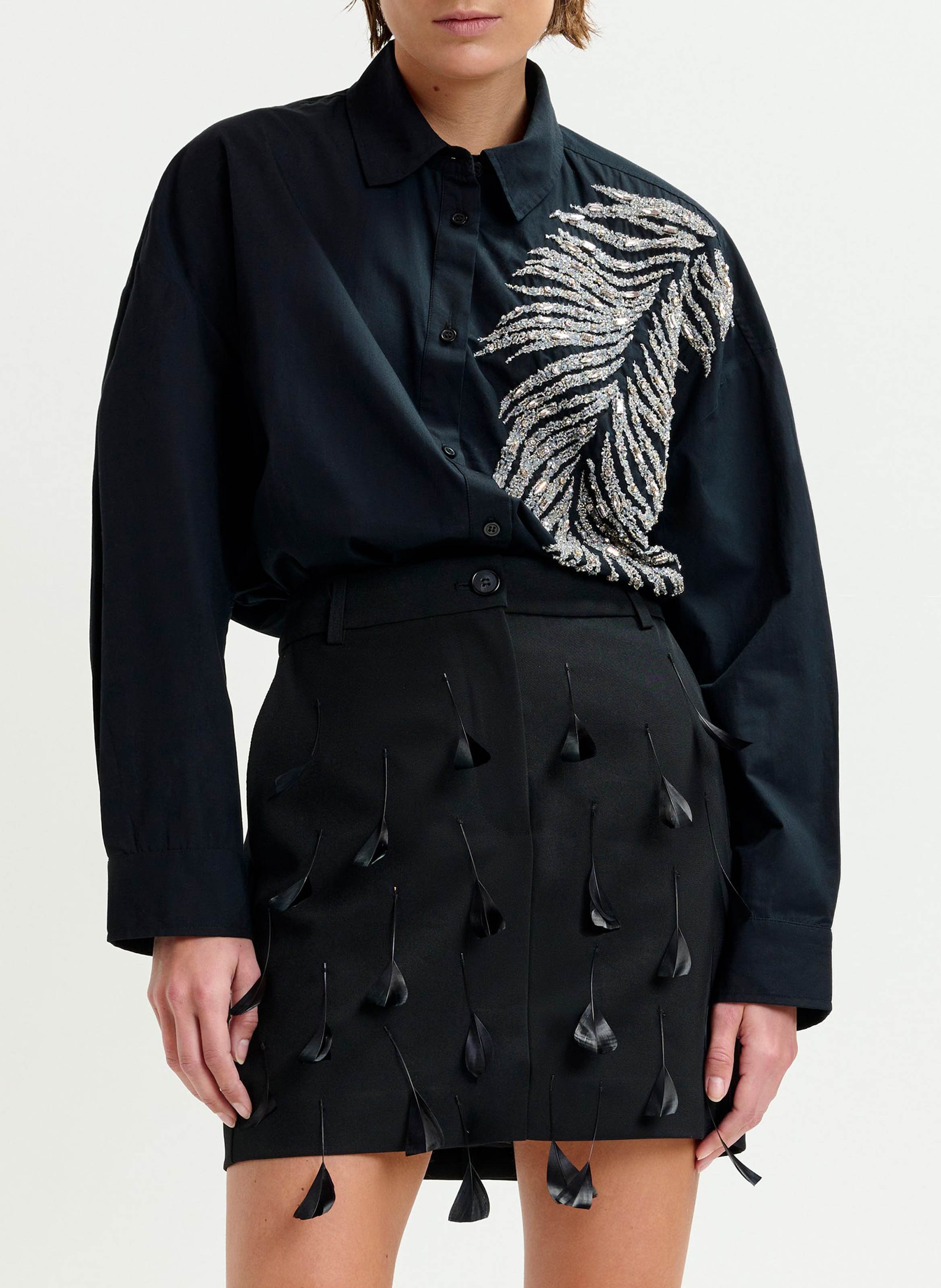 Chemise oversize brodée ESSENTIEL ANTWERP Noir