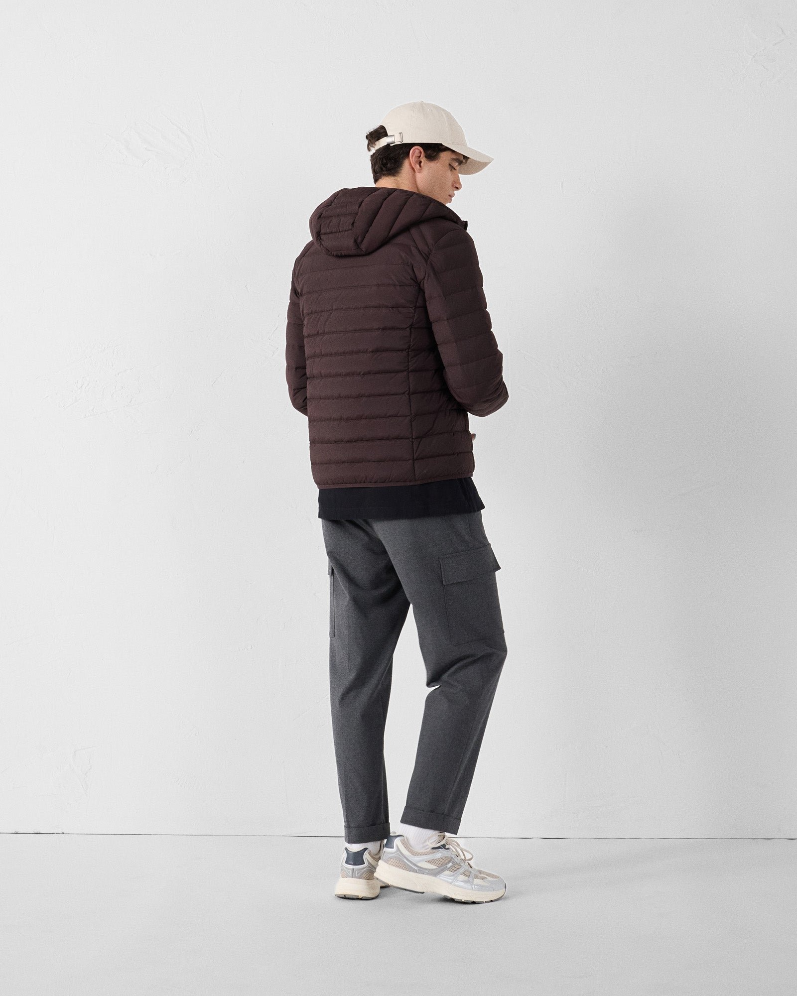 Frantz Stretch Lightweight Hooded Puffer Coat JOTT Brown