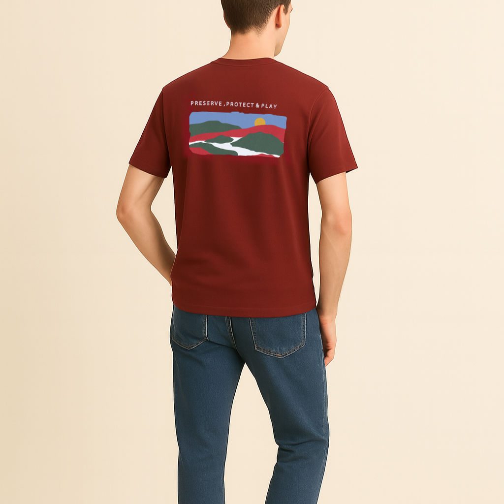 Short-sleeved cotton printed T-shirt SERGE BLANCO Red