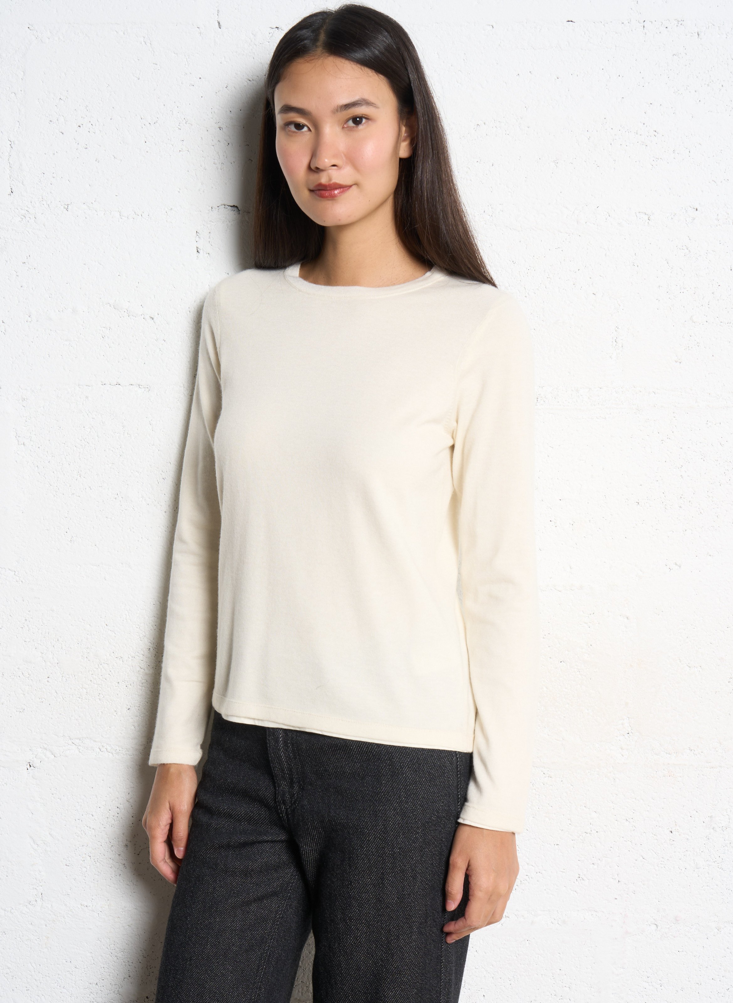 Cashmere round neck straight top MAJESTIC FILATURES