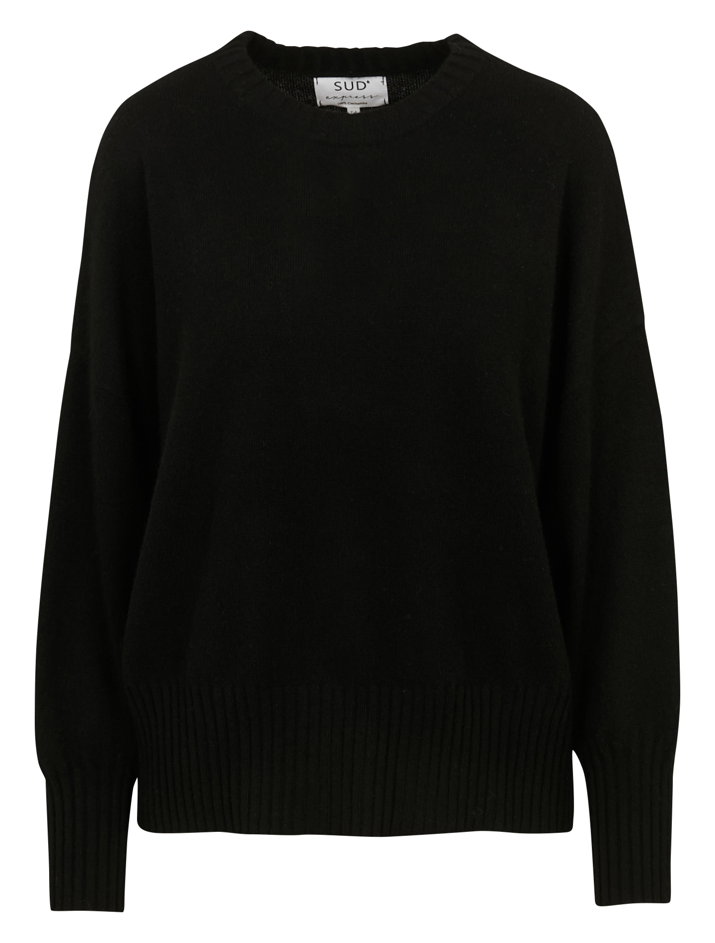 Pull oversize col rond en cachemire SUD EXPRESS Noir