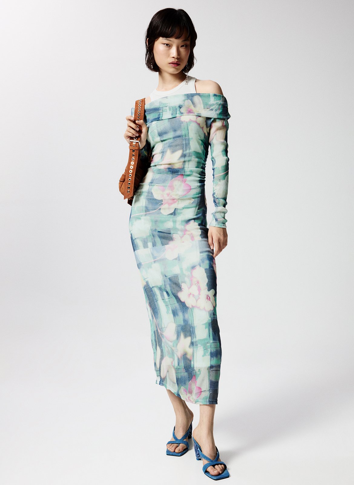 Robe longue col bardot DESIGUAL Noir