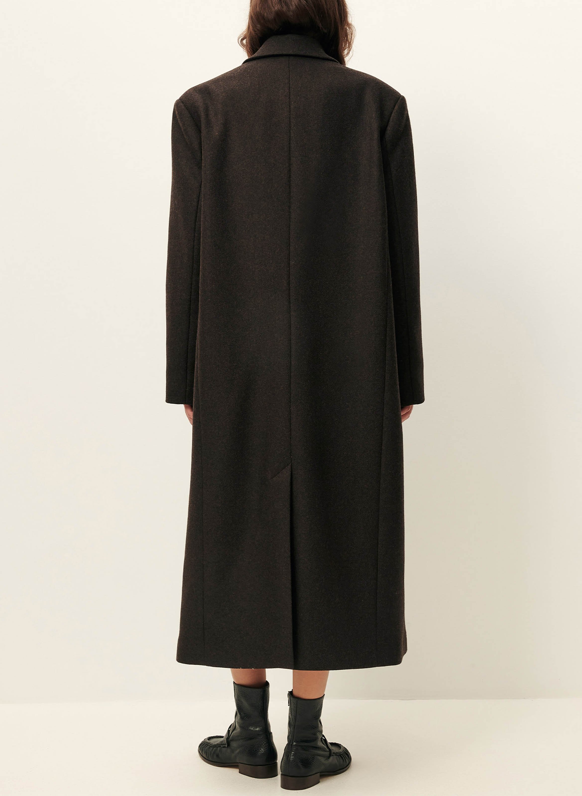 Nara short high-waisted crepe skirt Brown