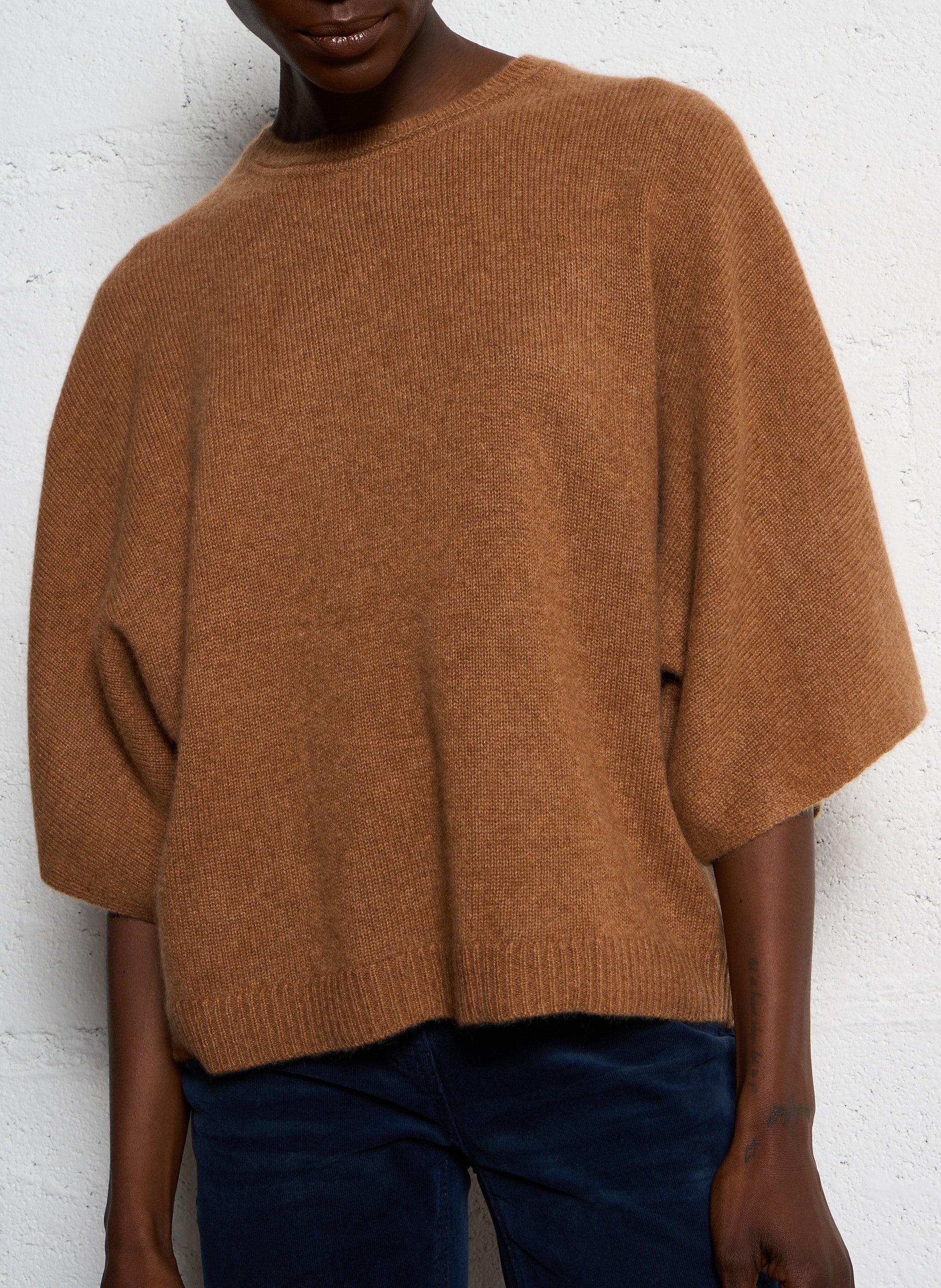 Cashmere wide sleeve sweater MAISON 123 Beige