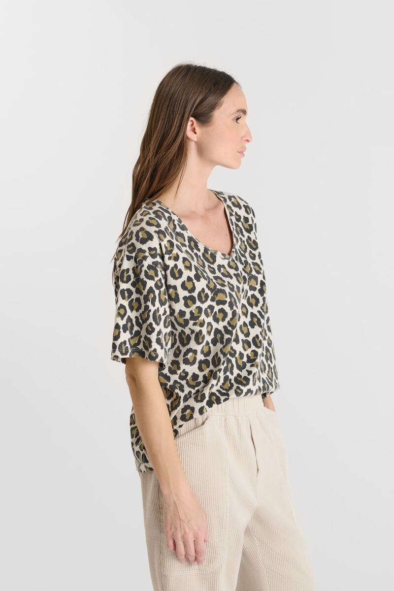 Tommy Badge T-shirt LE TEMPS DES CERISES Brown