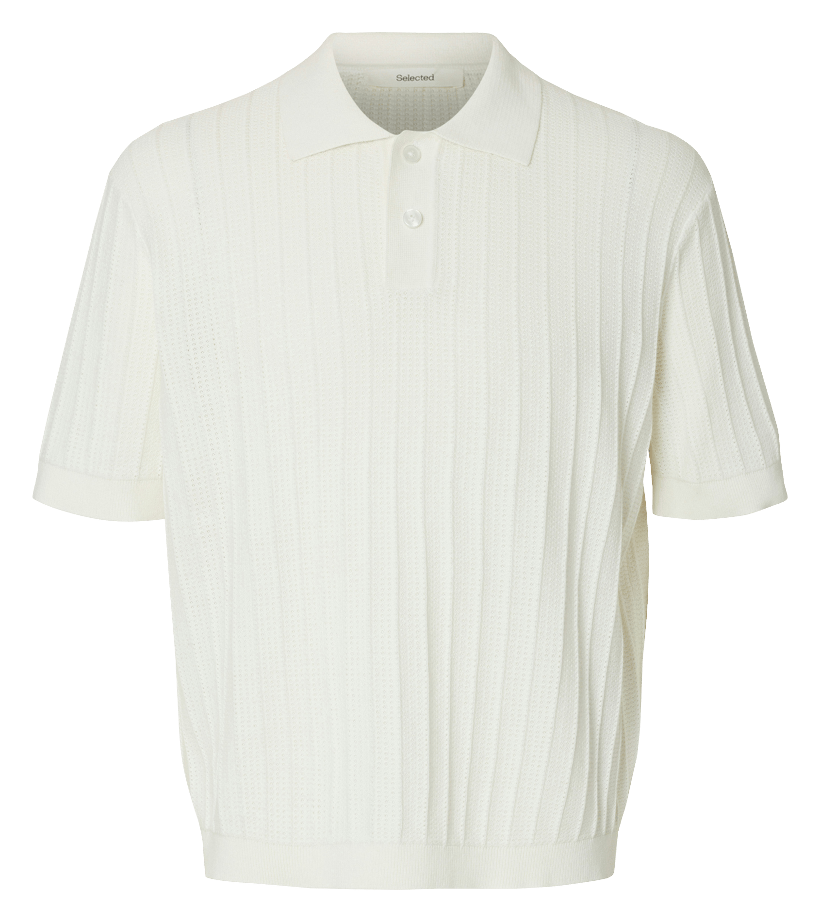 Gerader Polo-Kragen aus Bio-Baumwolle SELECTED Beige