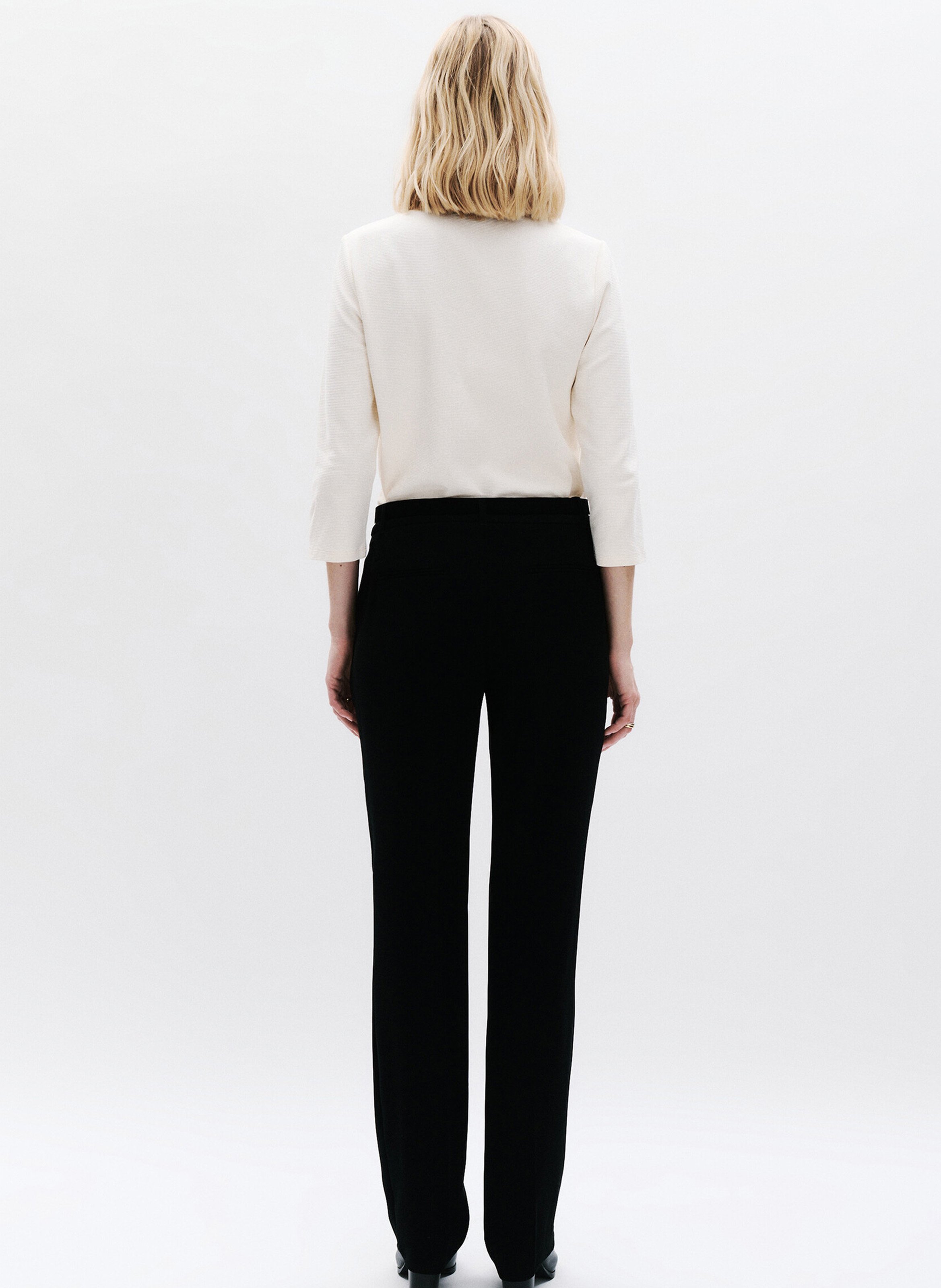 Rechte top van katoenmix met klassieke kraag CAROLL Beige