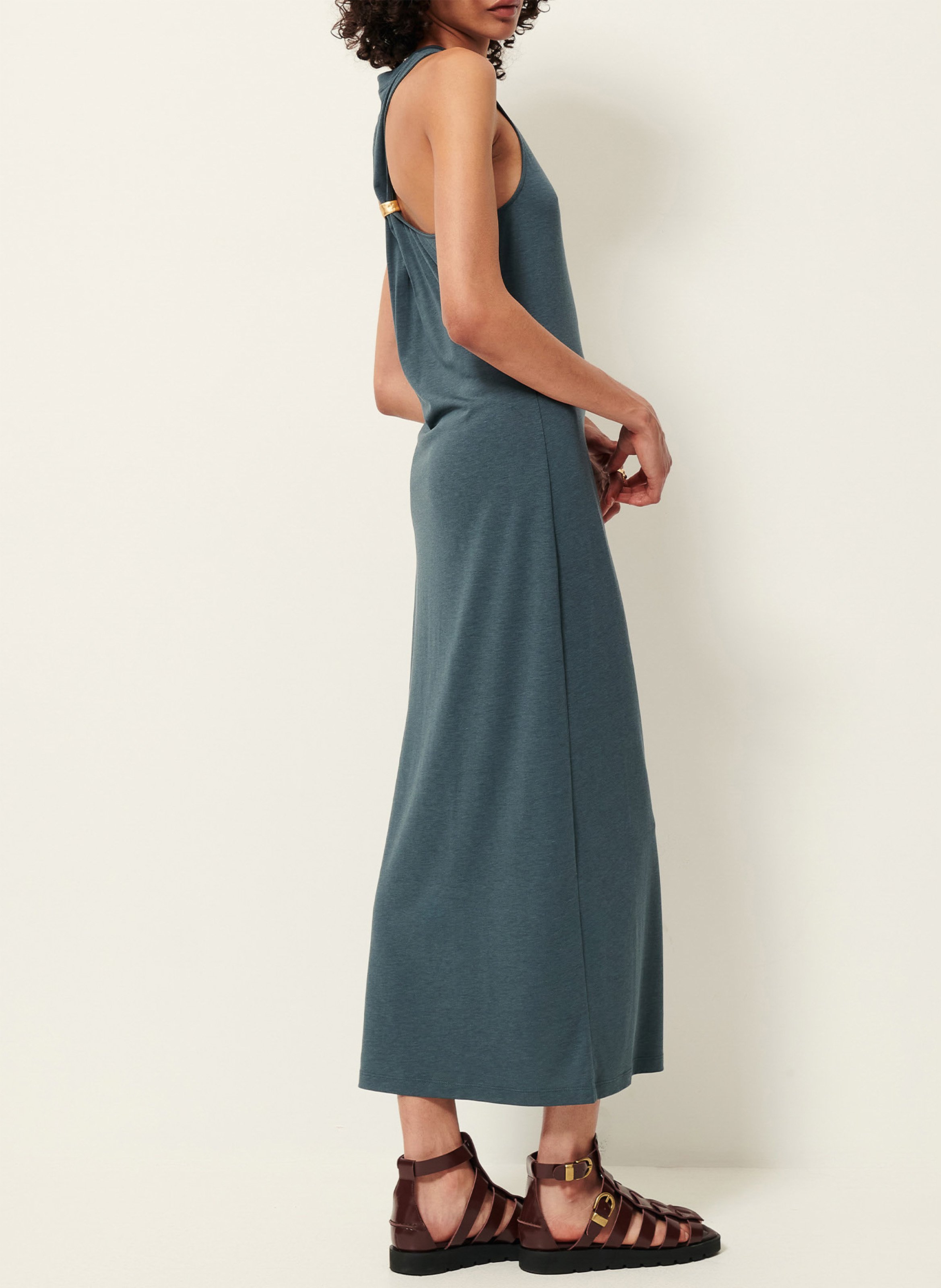 Lange, nauwsluitende jurk SESSUN Groen