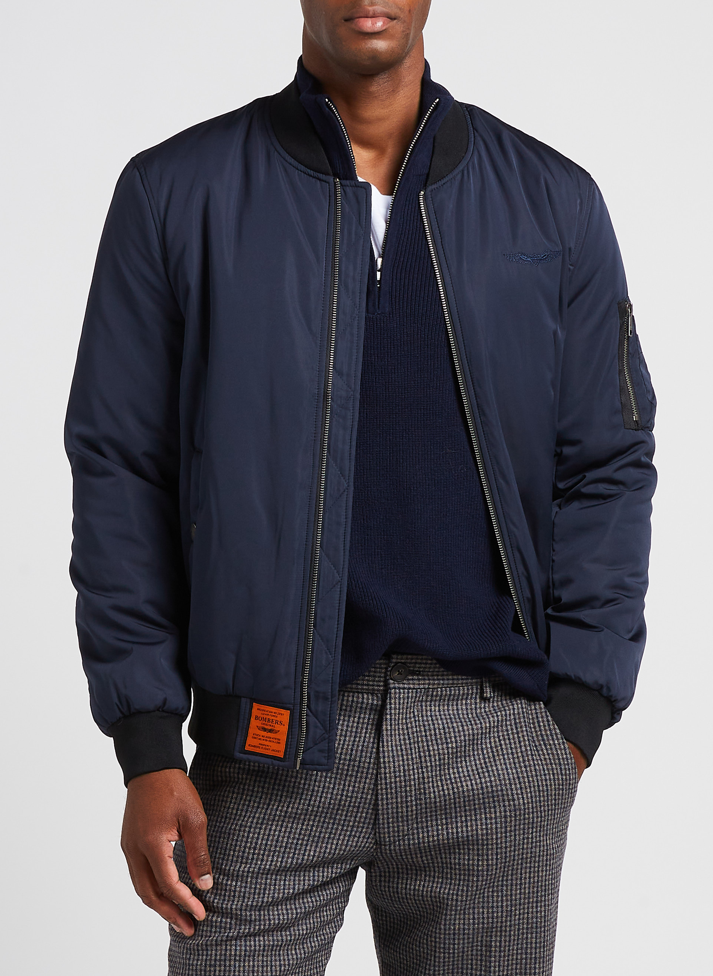 Bomberjack met ronde hals BOMBERS ORIGINAL Blauw