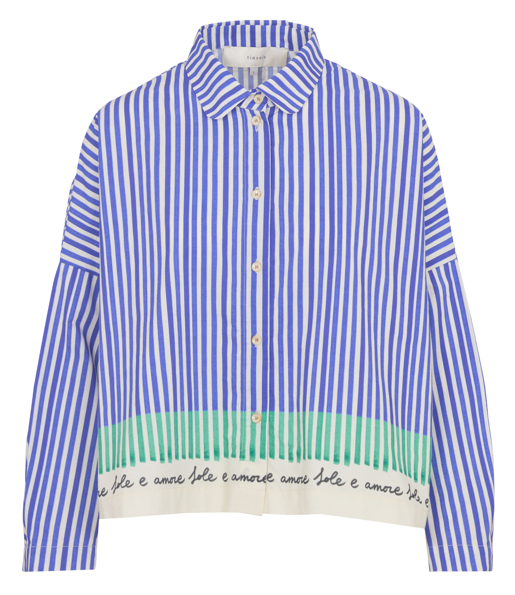 Shirt with striped classic collar TINSELS Blue