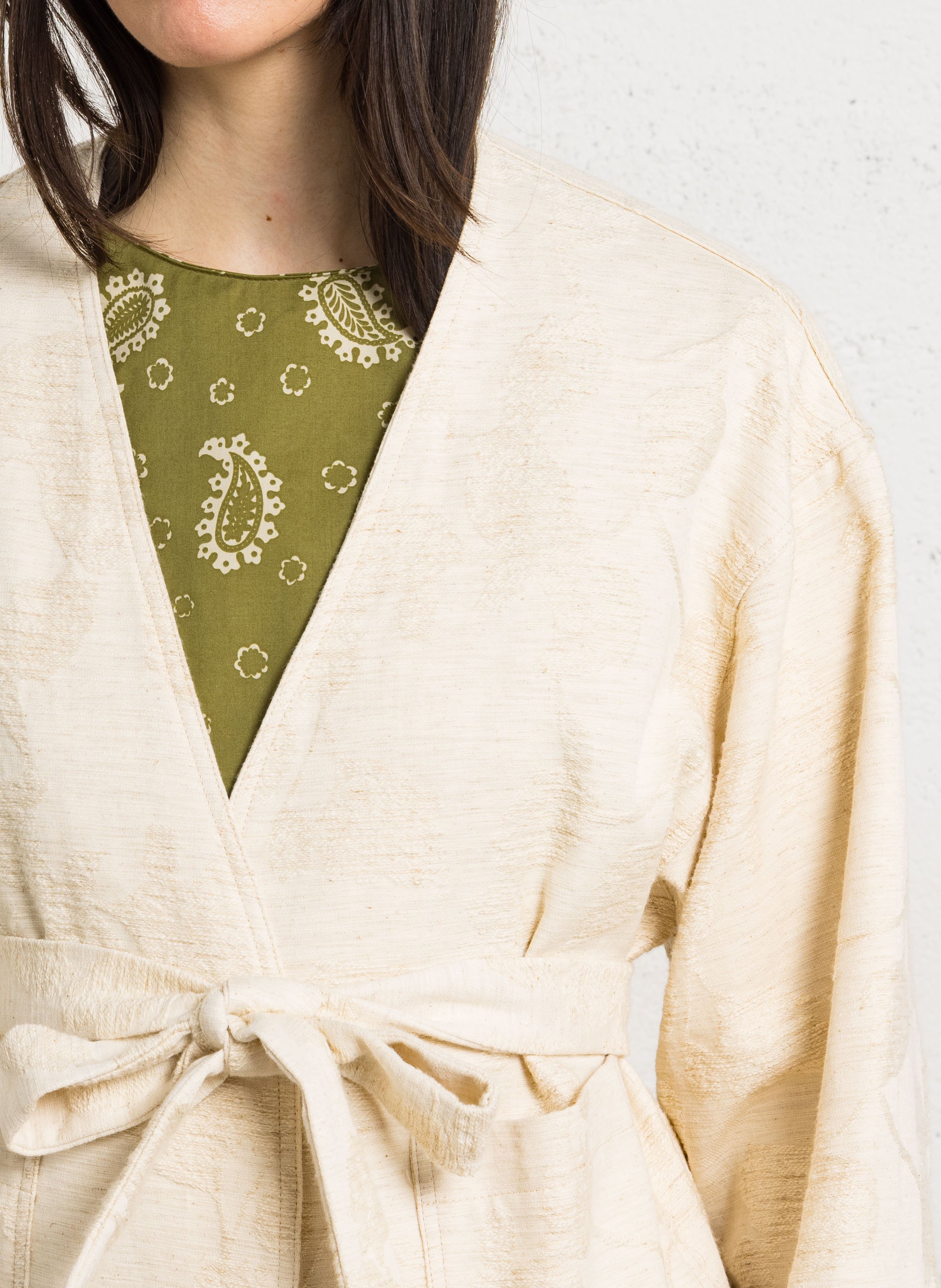 Belted cotton and linen jacket THE KORNER White