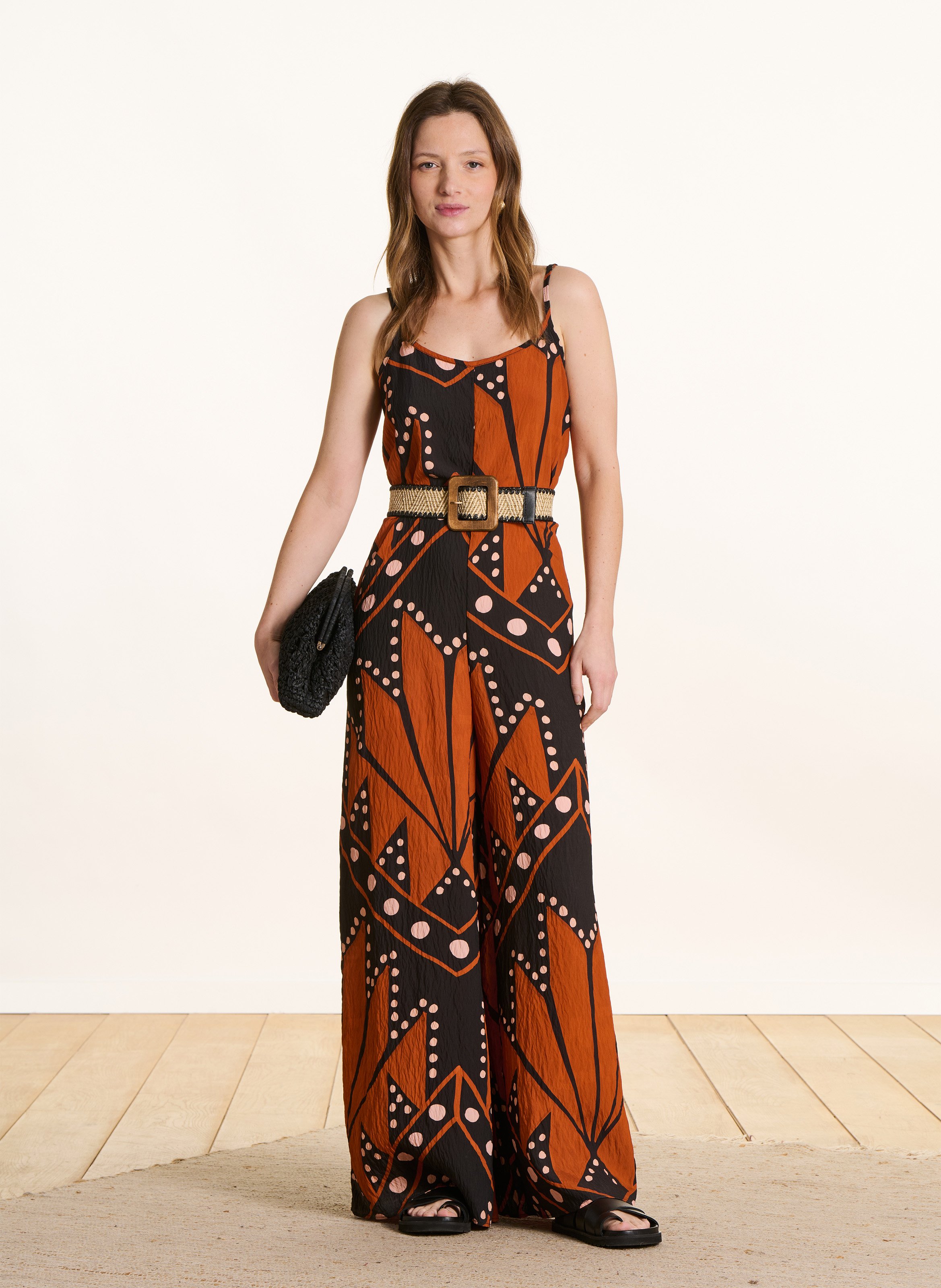 Effen jumpsuit met schouderbandjes LA FEE MARABOUTEE Veelkleurig