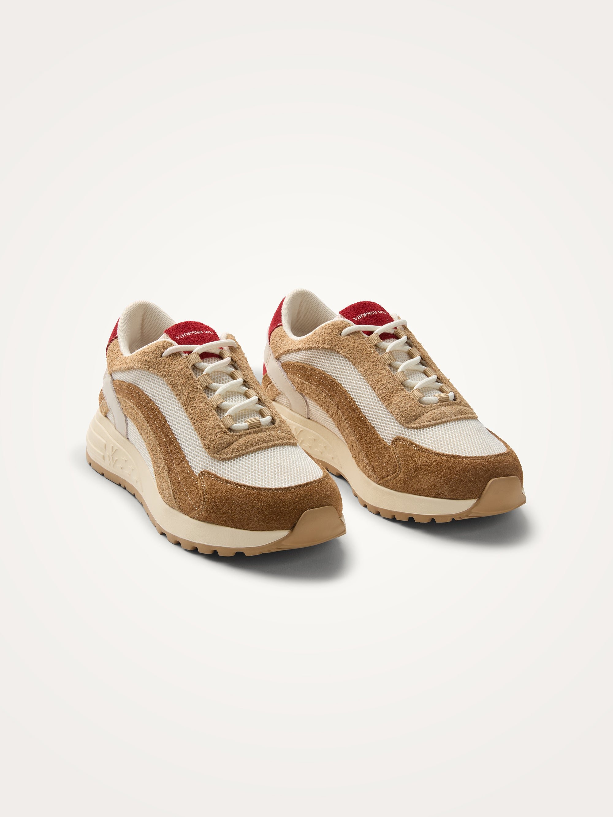 Sneakers with side panels on a sporty sole Brown