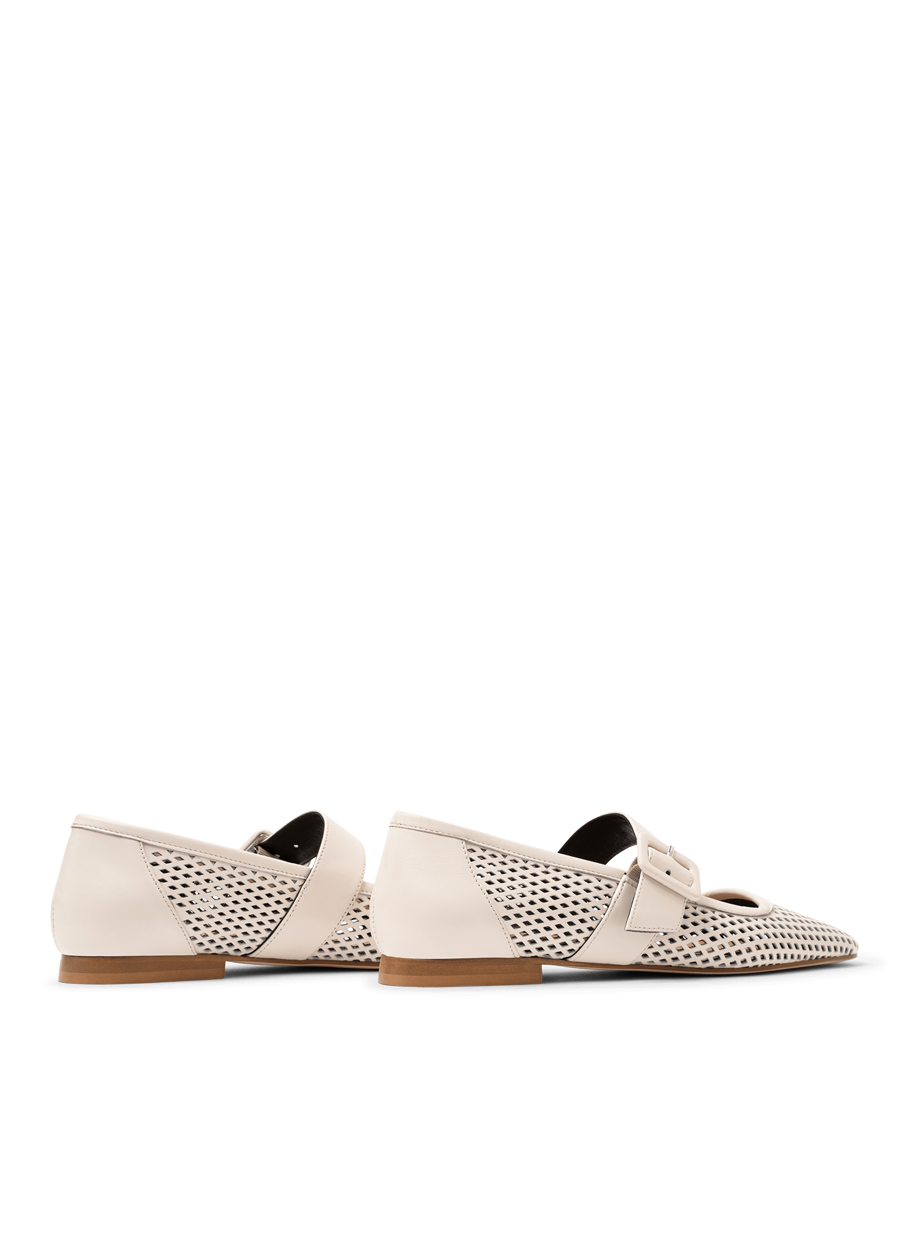 Ballet flats in latte nappa leather PARALLELE PARIS White