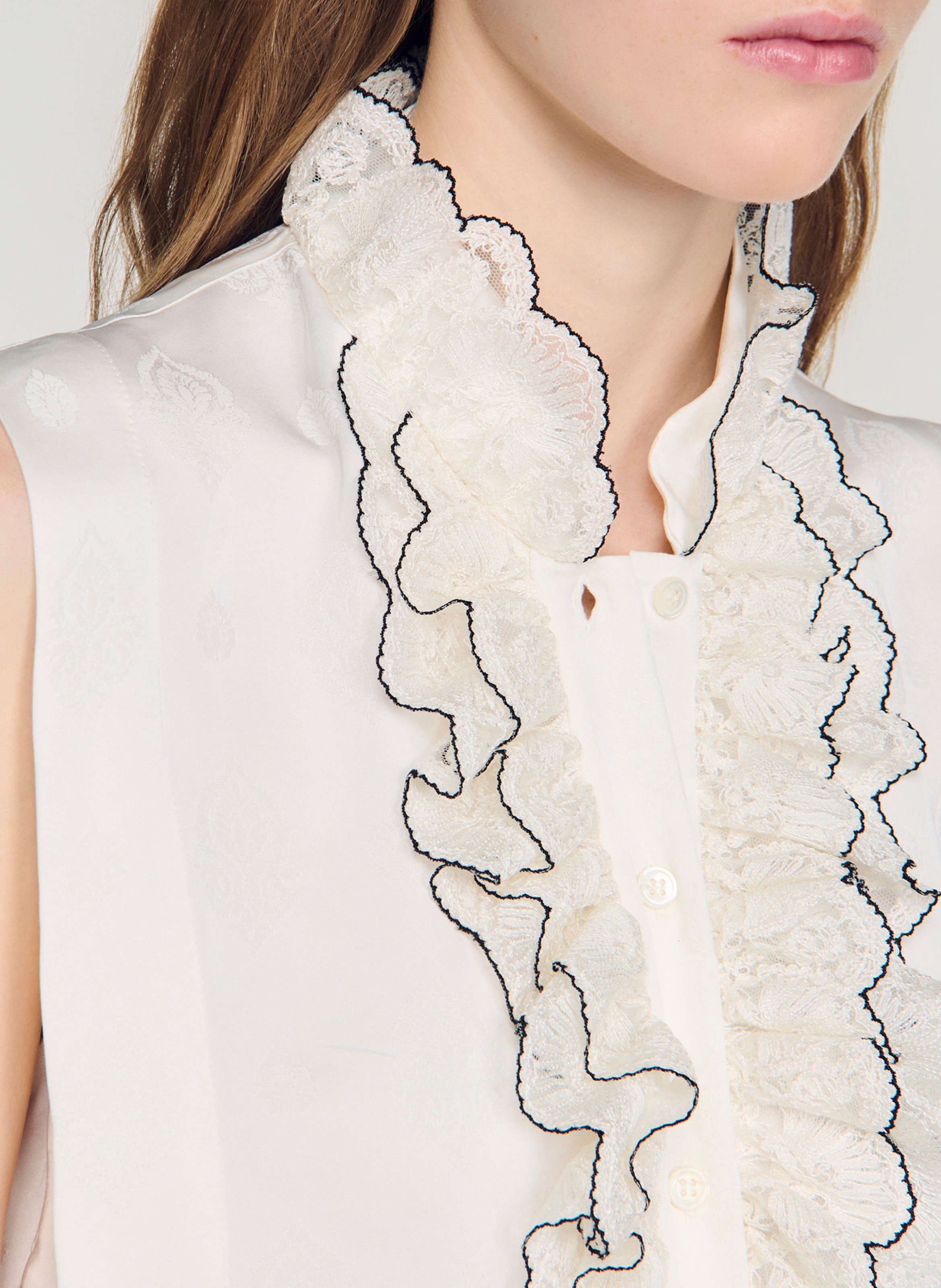Mouwloze top SANDRO Beige