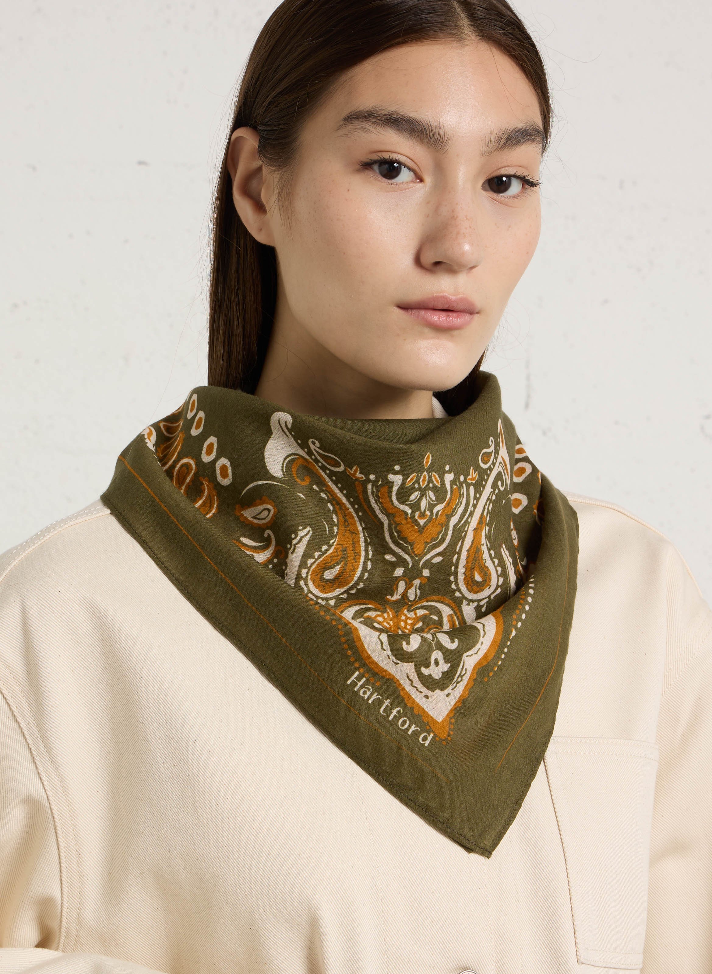 Foulard en coton imprimé HARTFORD Gris