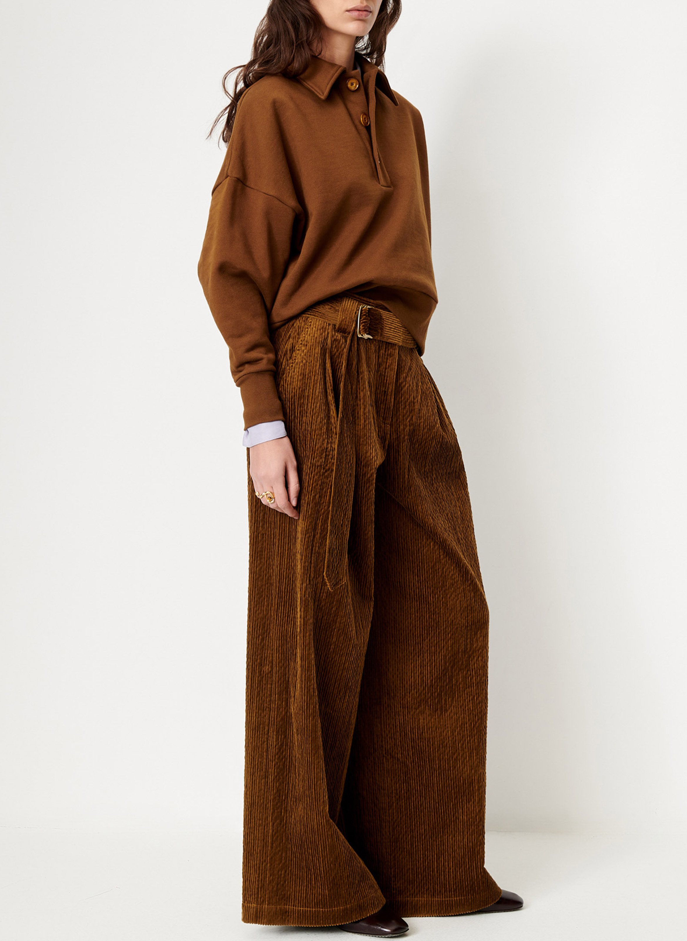 Oversized sweater van katoen SESSUN Bruin