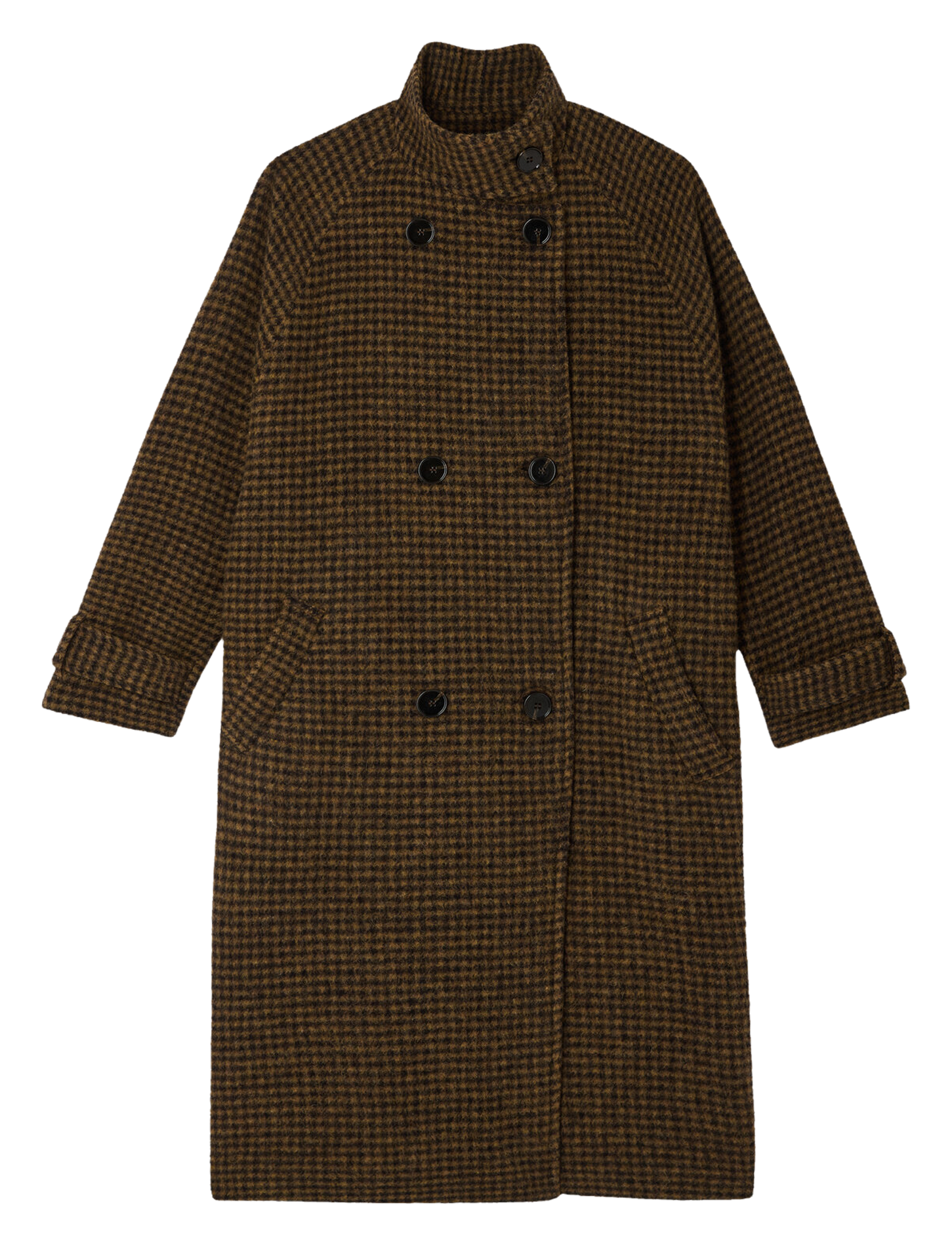 Manteau col montant en laine mélangée SESSUN Marron