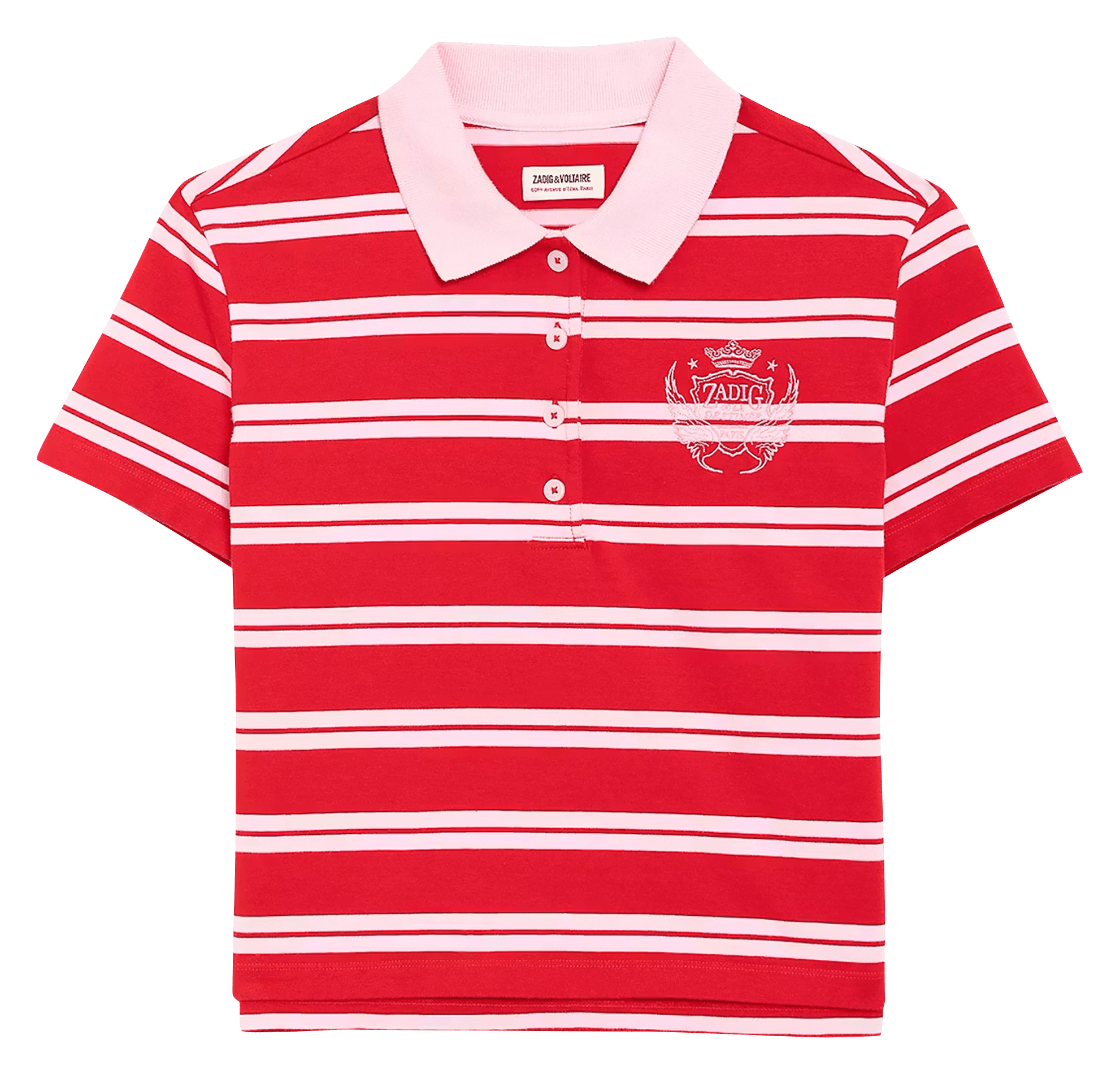 Polo droit en coton rayé ZADIG&VOLTAIRE Rouge