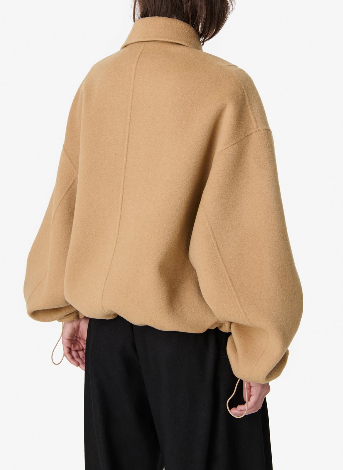 Einfarbige Strickjacke mit Reißverschluss aus einer Wollmischung IRO Beige