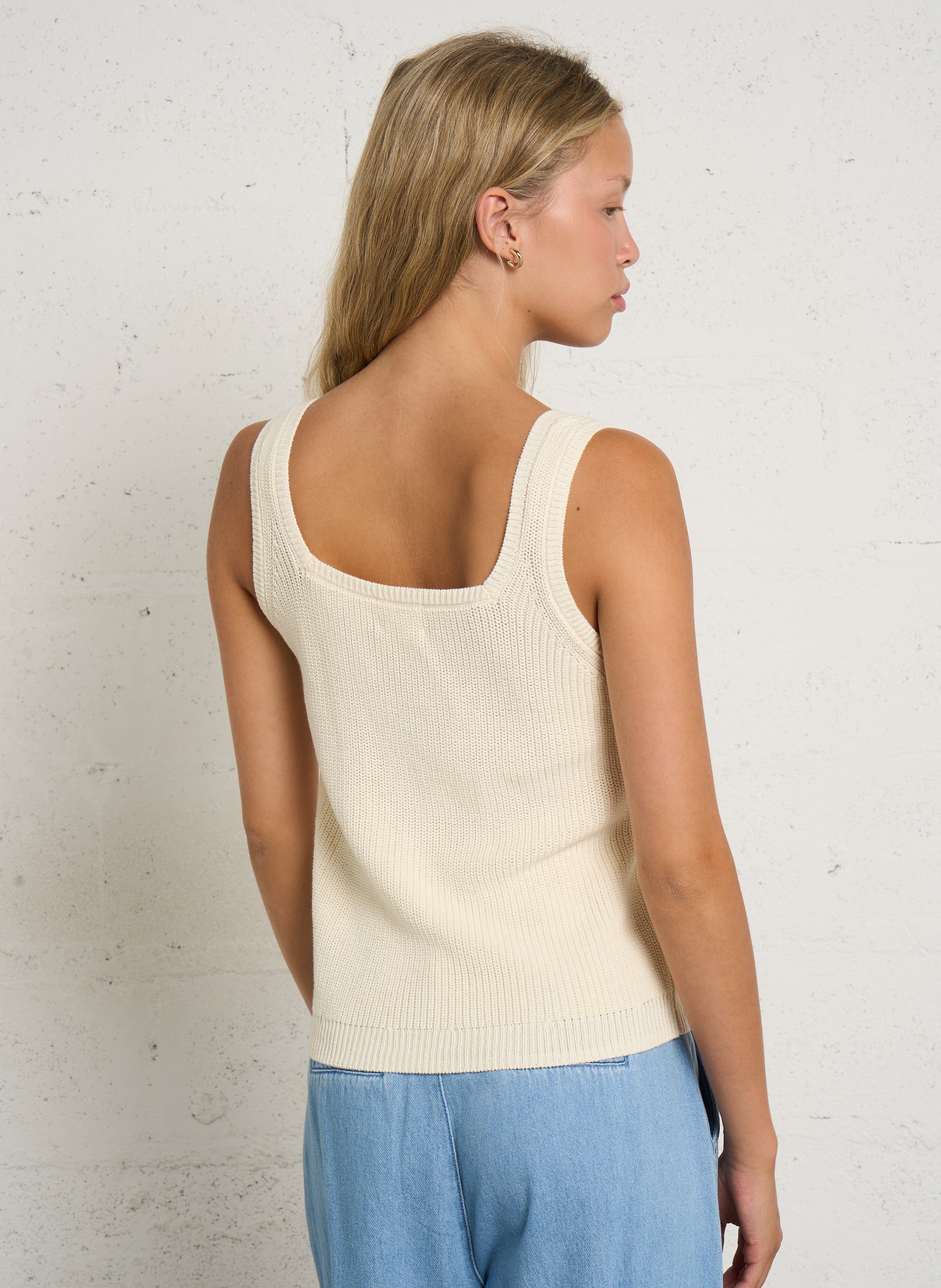 Straight knit tank top MAISON 123 Beige