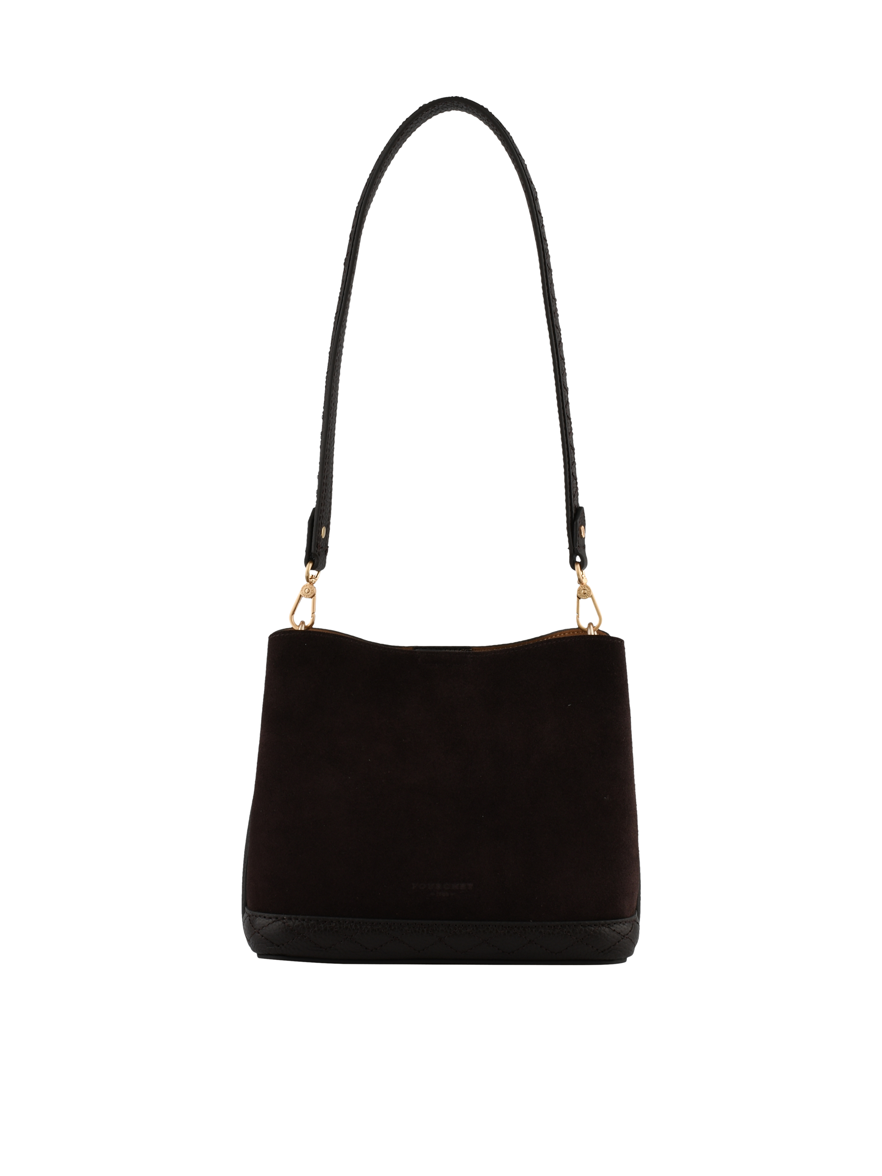 Cowhide suede leather shoulder bag POURCHET
