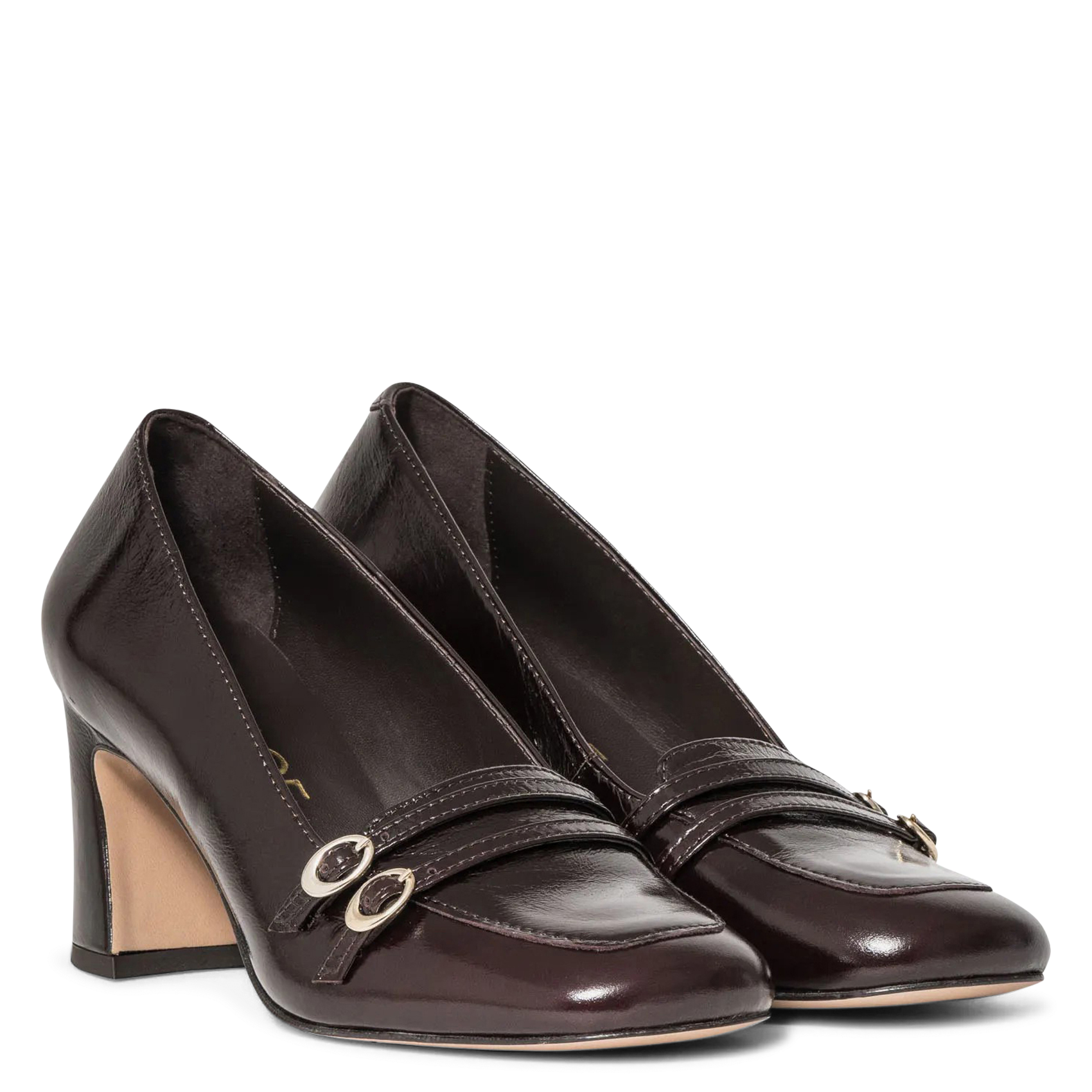 Lederpumps mit Schnallen BOCAGE Braun