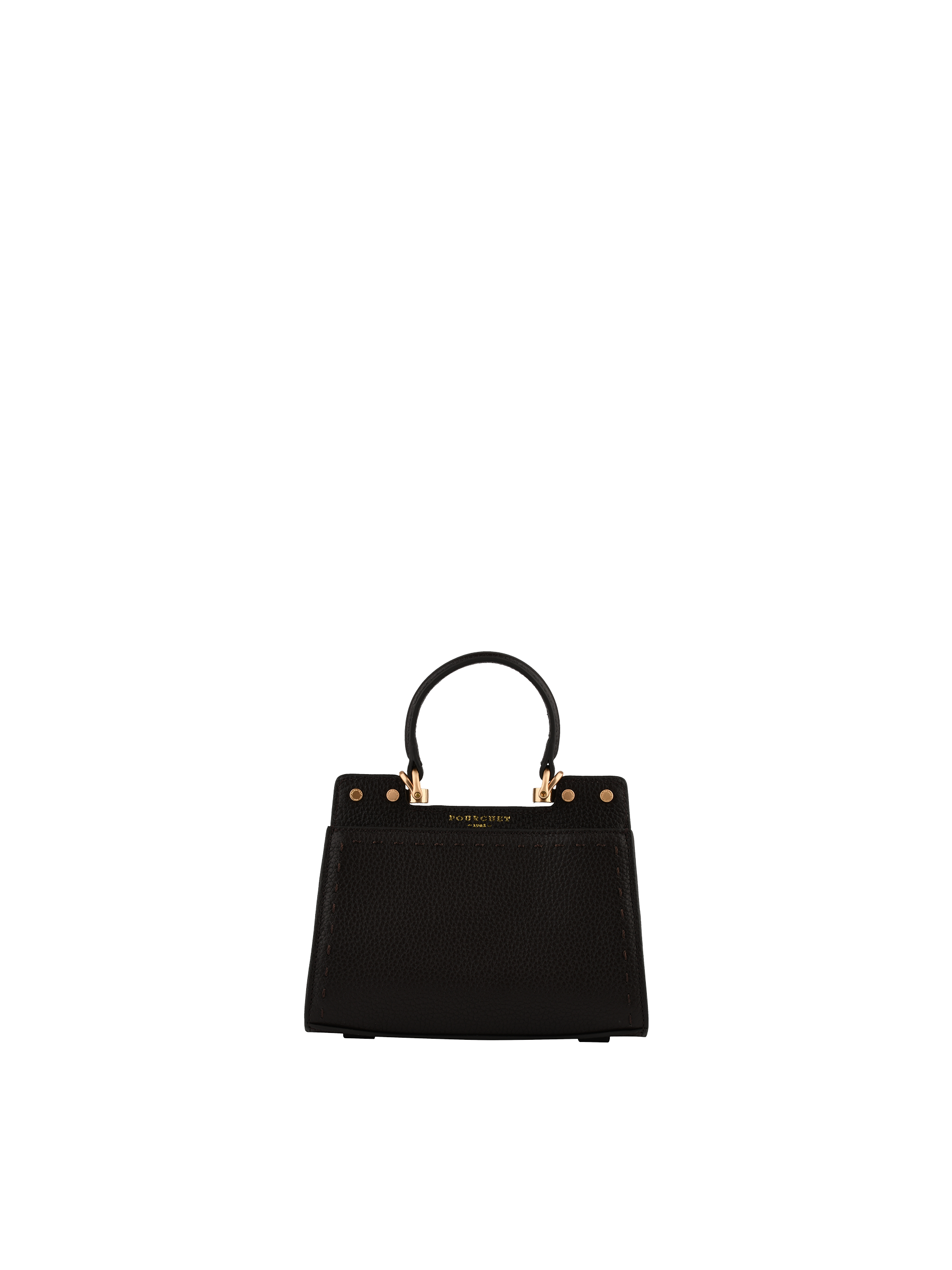Cowhide leather handbag with a suede-effect finish POURCHET Multicolored
