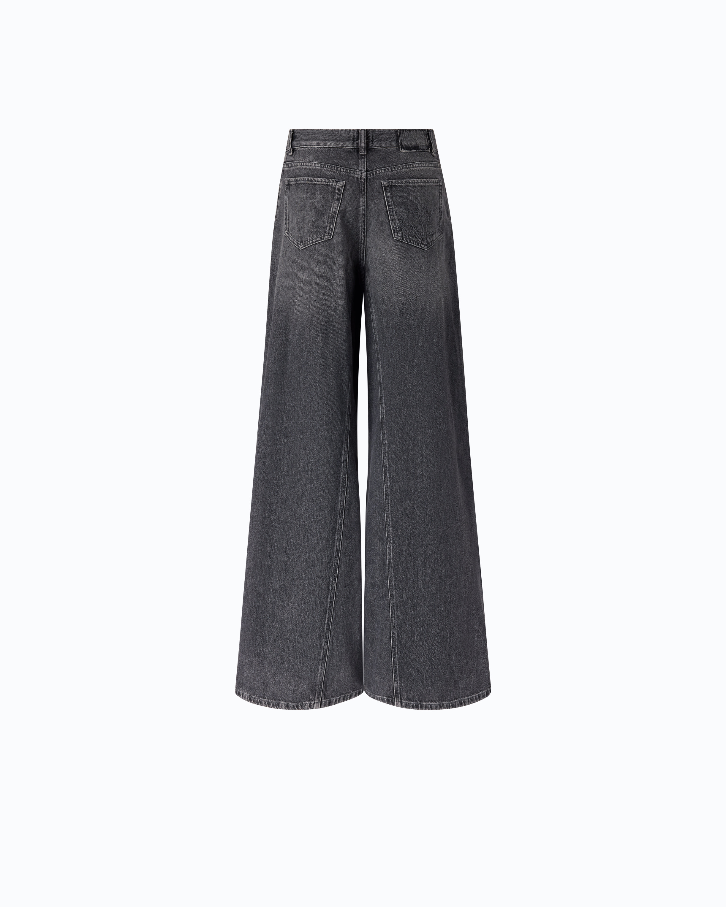 Jean évasé super wide leg en denim noir PINKO Gris