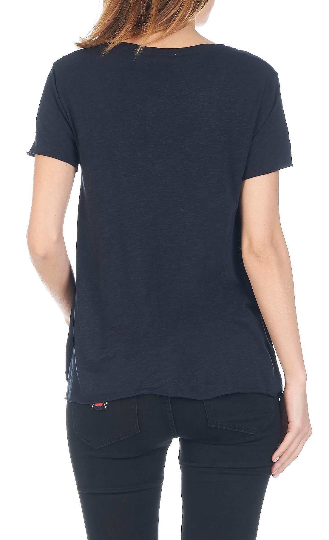 Tee-shirt col V en coton mélangé AMERICAN VINTAGE Bleu