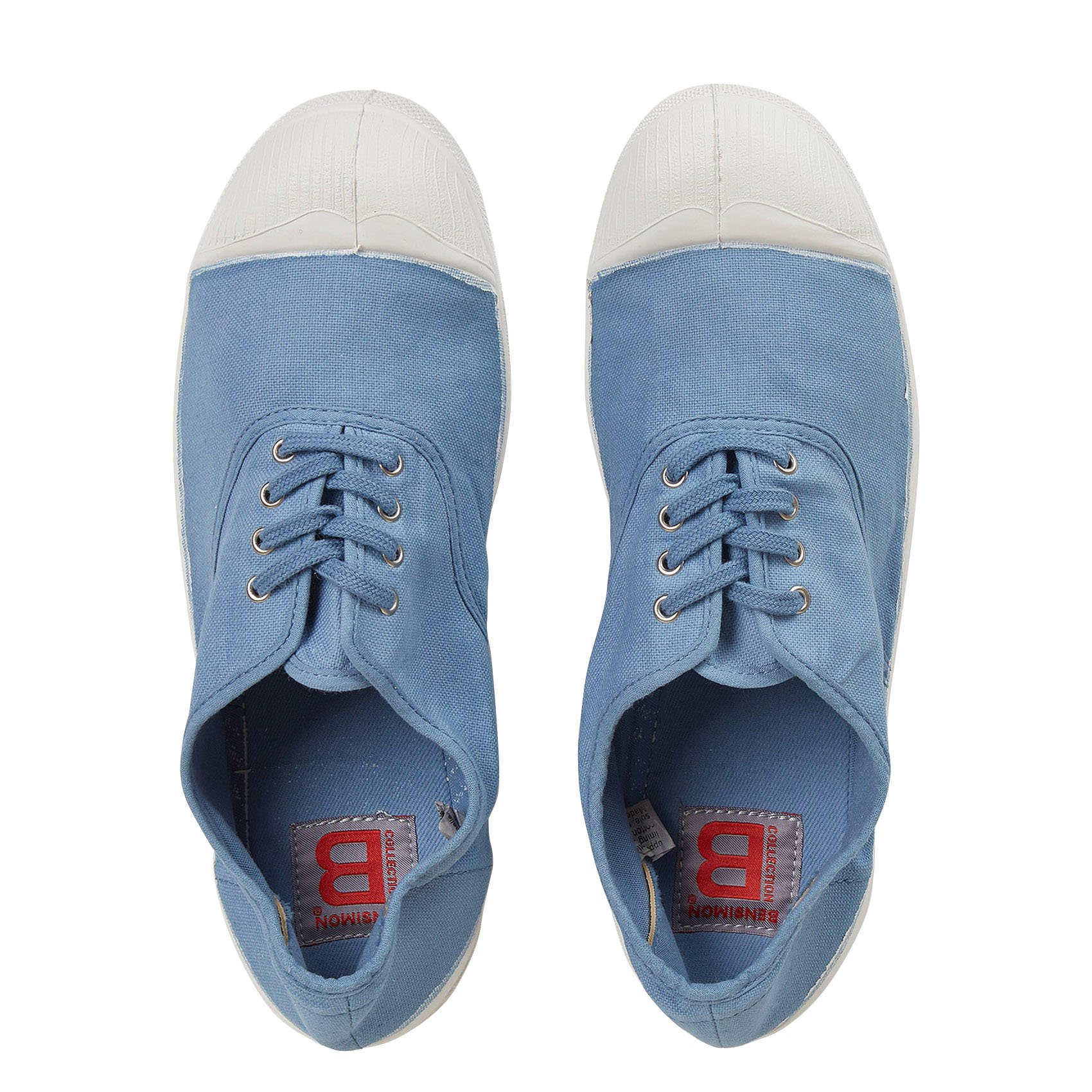 Tennis à lacets en toile de coton Bleu