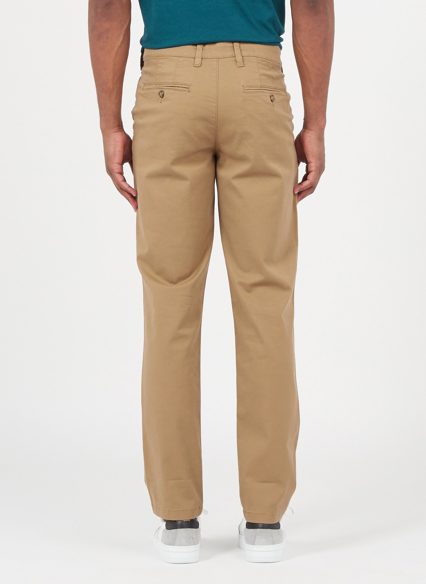 Pantalon slim en coton organique SELECTED Marron