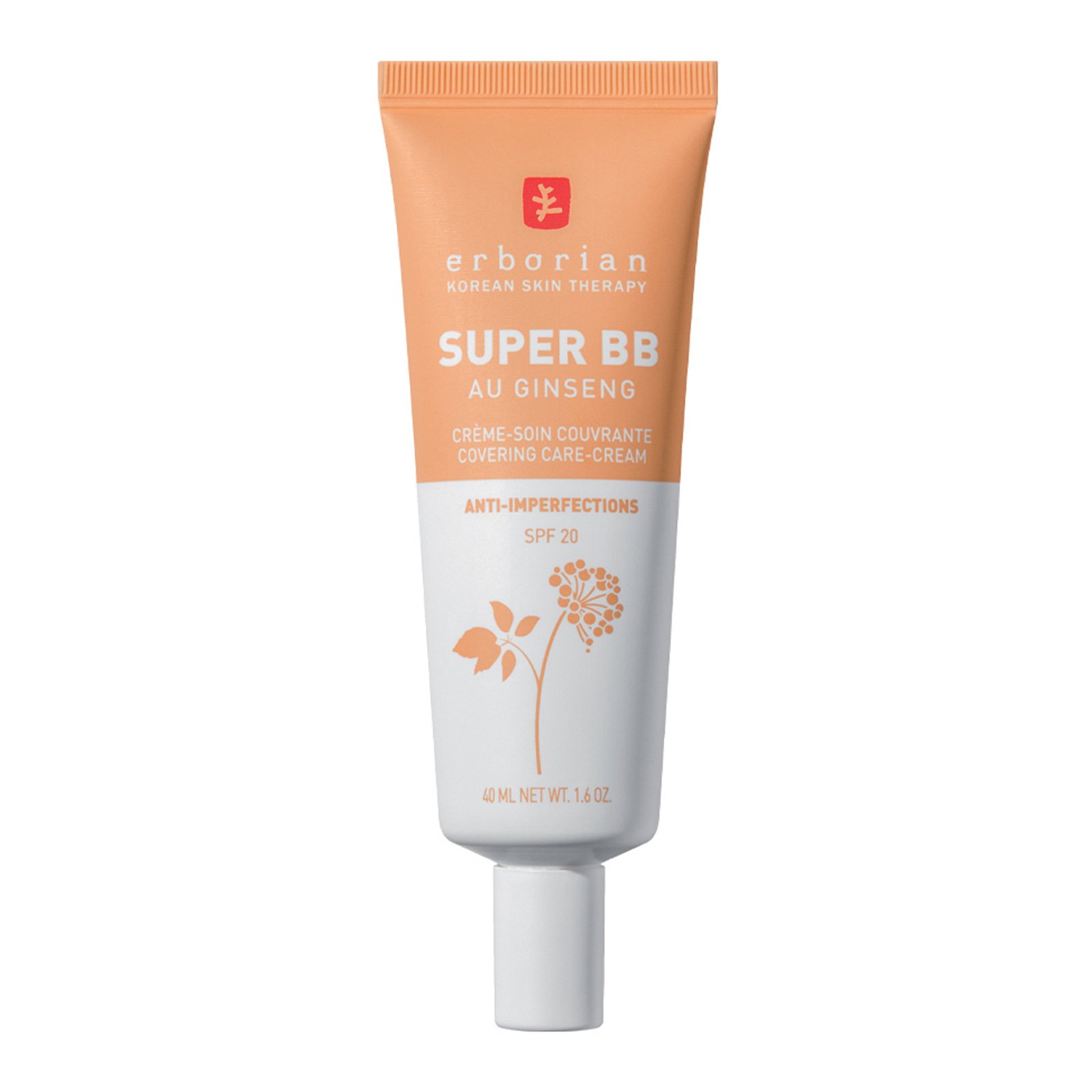 SUPER BB AU GINSENG -- Crème soin couvrant anti-imperfections ERBORIAN Dore