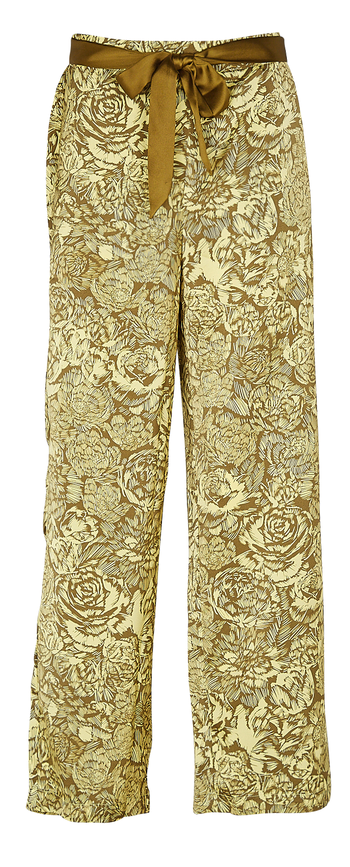Wide-leg printed pants with high waist MOSS COPENHAGEN Yellow