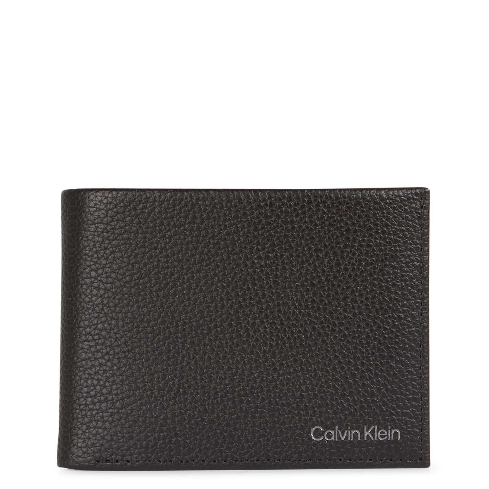 Leather wallet with engraved logo CALVIN KLEIN Black