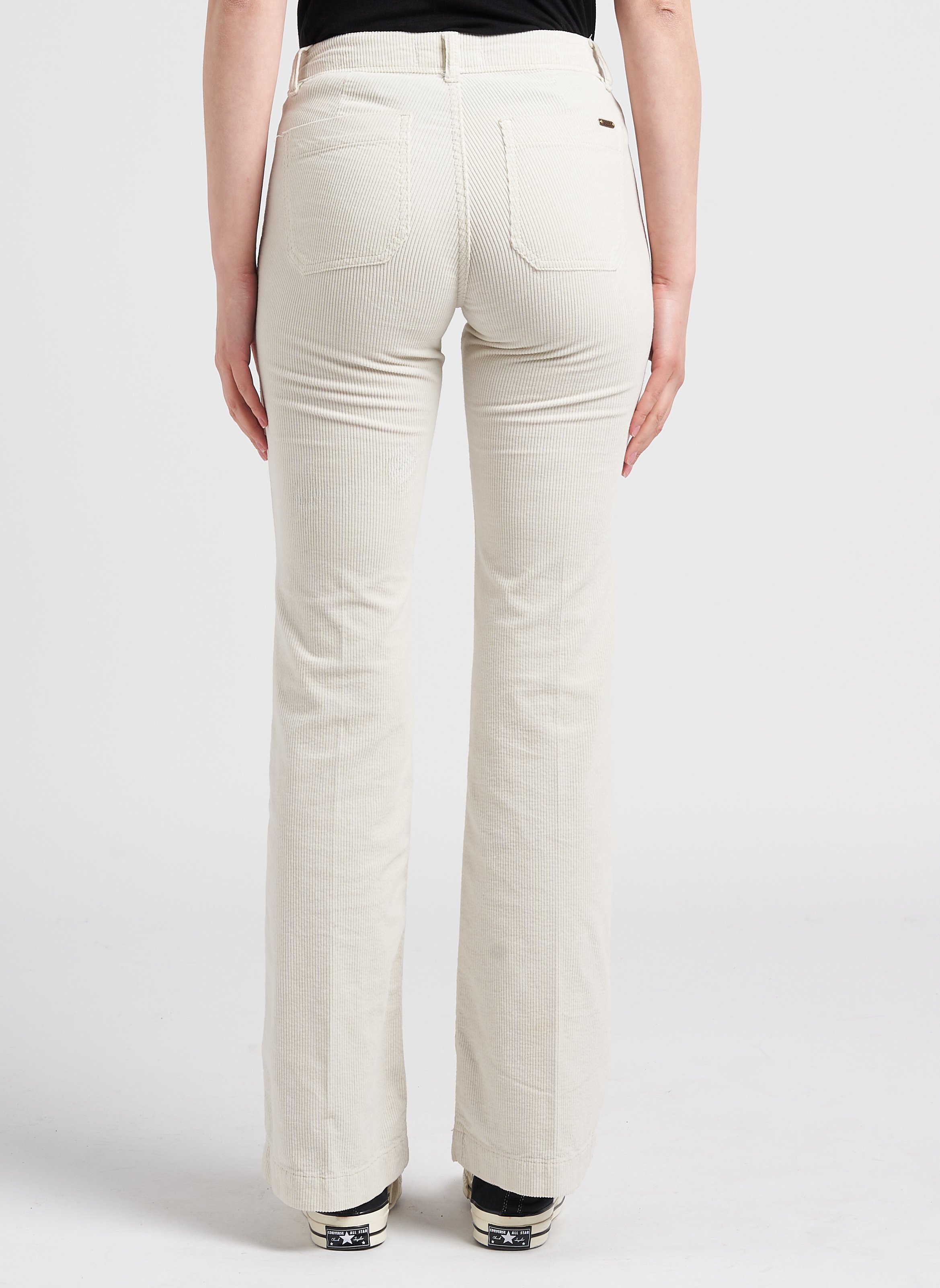 Broek van katoenmix met olifantenpijpen ACQUAVERDE Wit