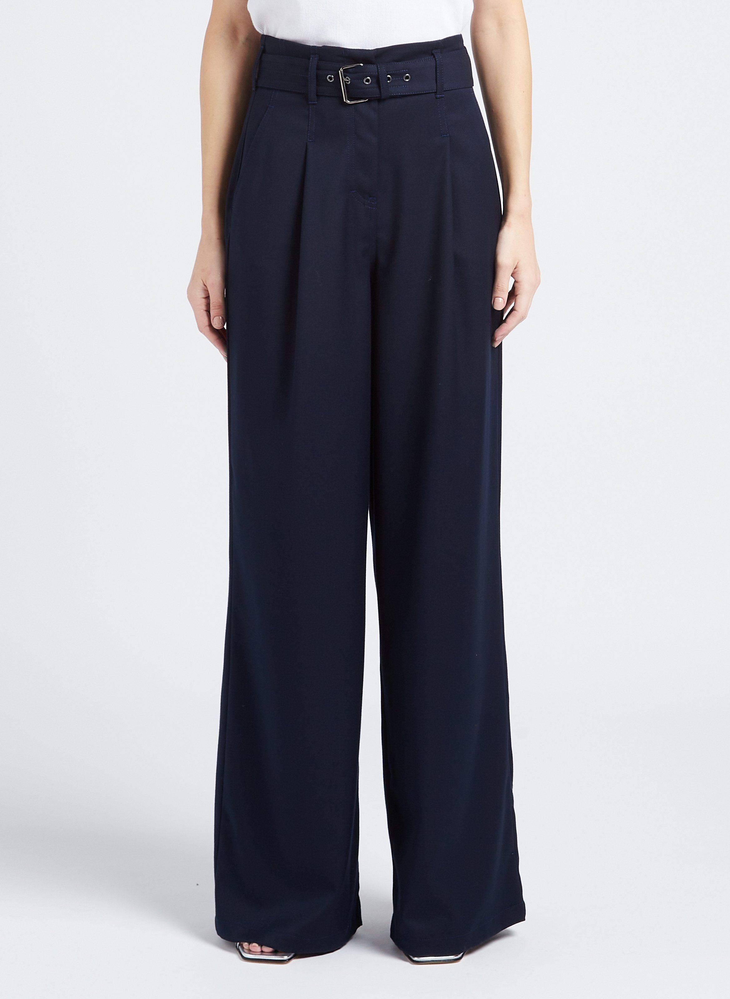 Weite Bundfaltenhose mit hohem Bund COLLECTORS CLUB Blau